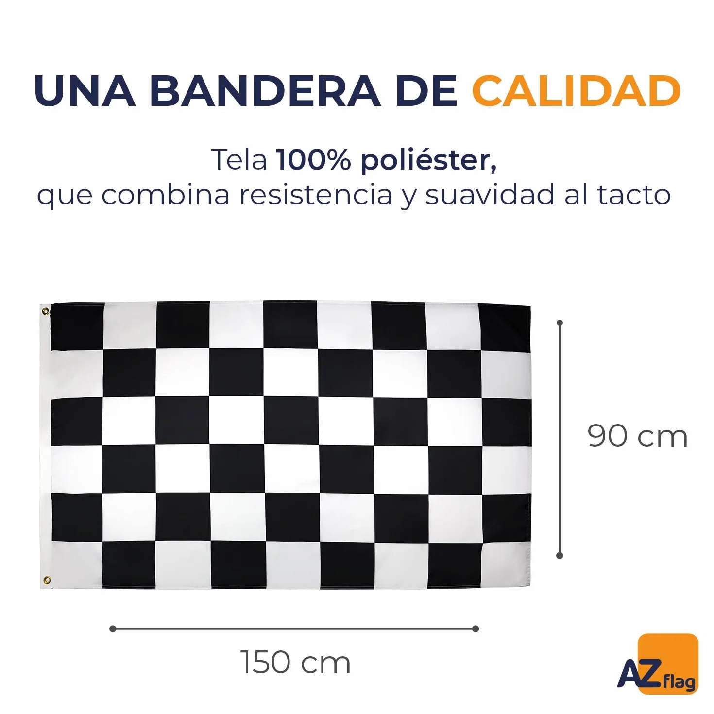 Banderas de carreras de autos 150x90 cm A Cuadros negros y blancos