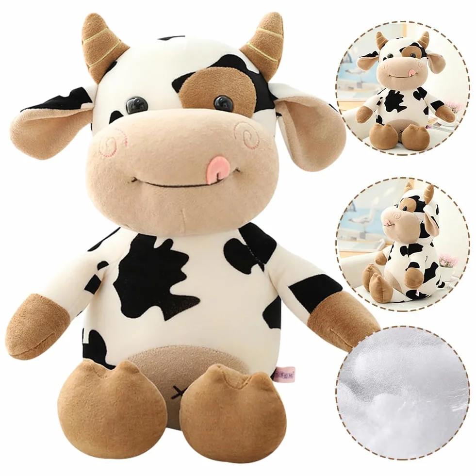 Vaca Peluche Suave De Animales Dibujos Lindo Juguete Muñeco De Juguetes Plush Pequeños para Niños Regalo De Cumpleaños 30cm