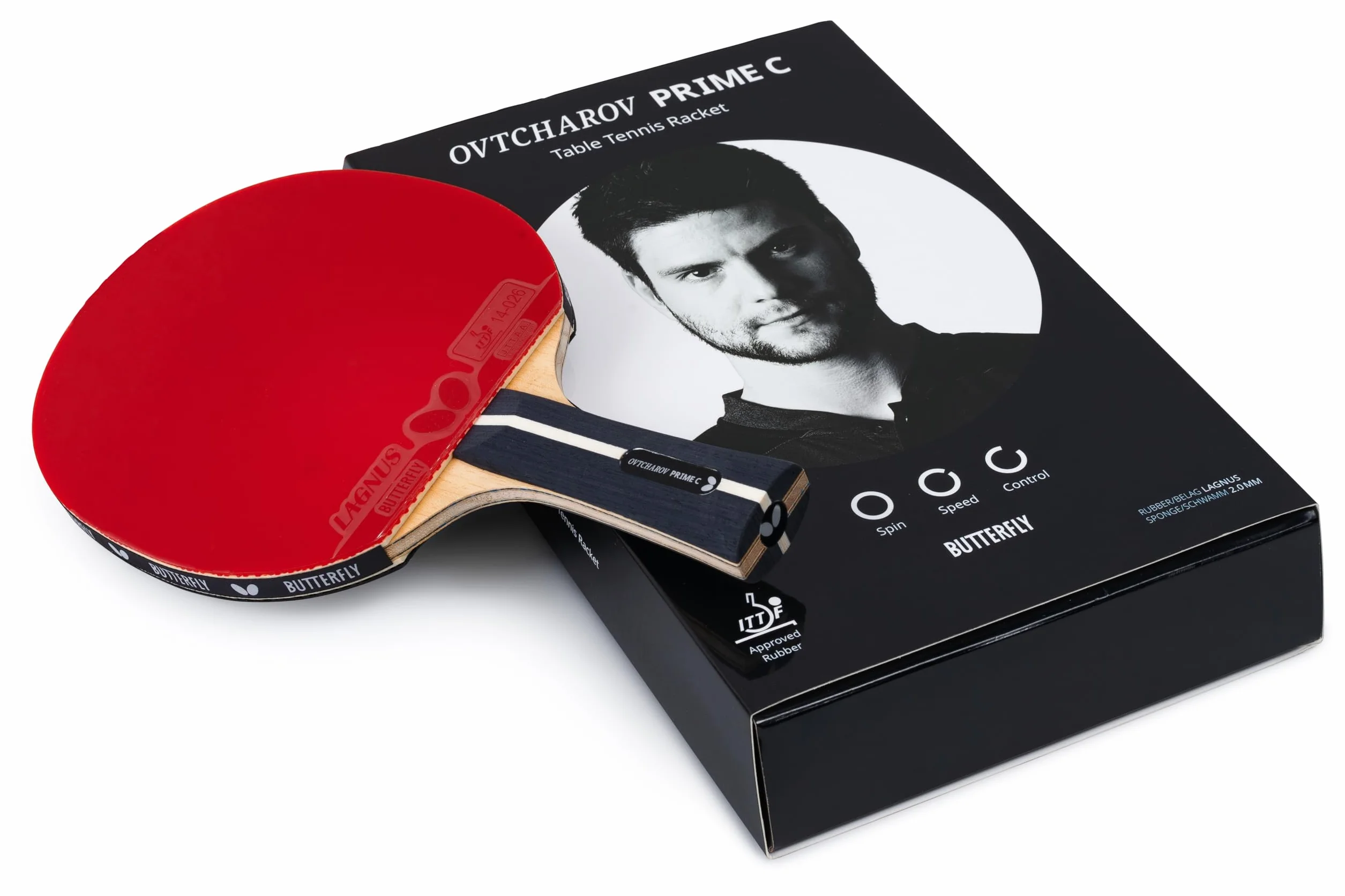 Butterfly Ovtcharov Raqueta de tenis de mesa profesional ITTF adherente