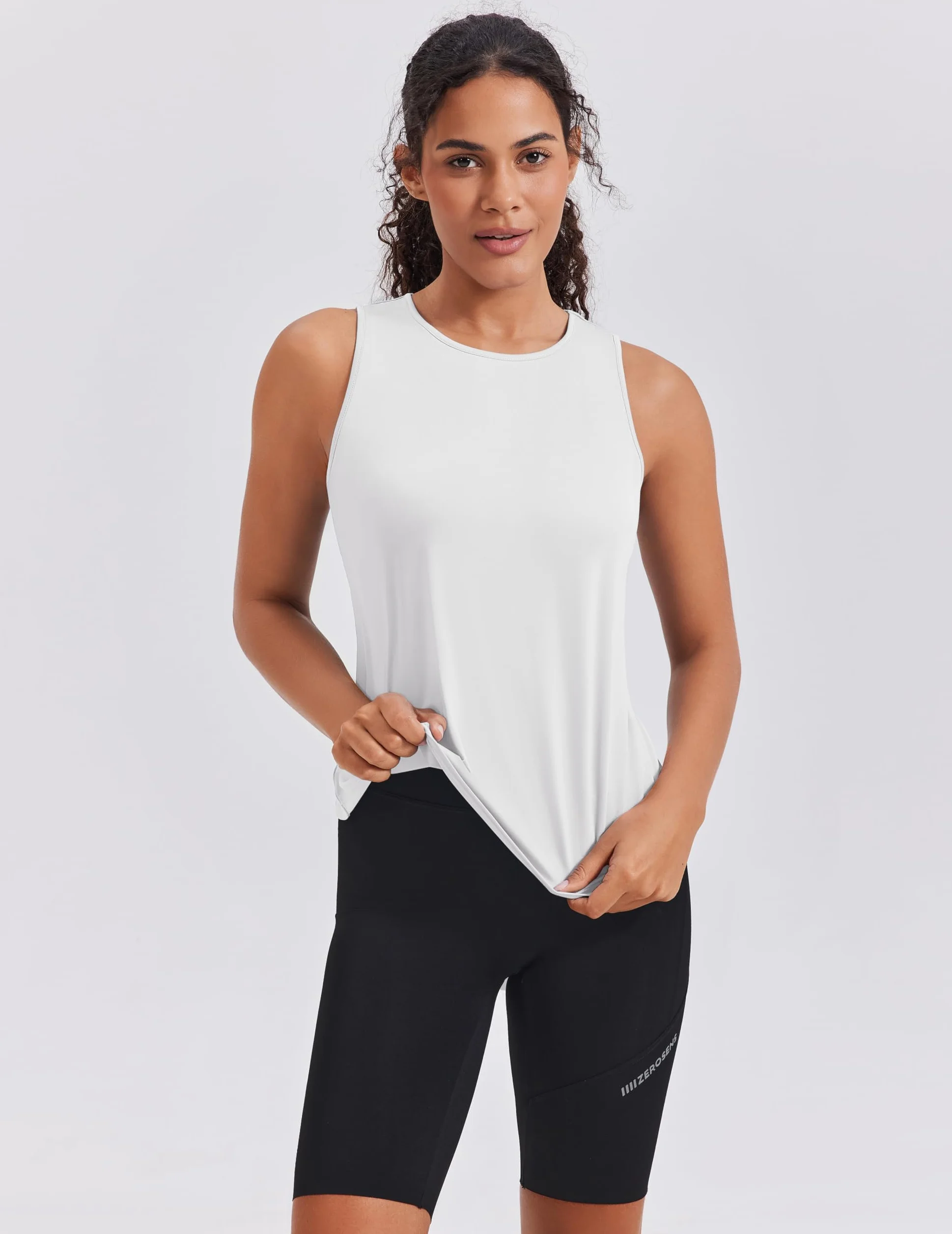 PINSPARK Camiseta Sin Mangas Mujer Tops Verano Espalda Abierta Entrenamiento Cruzada