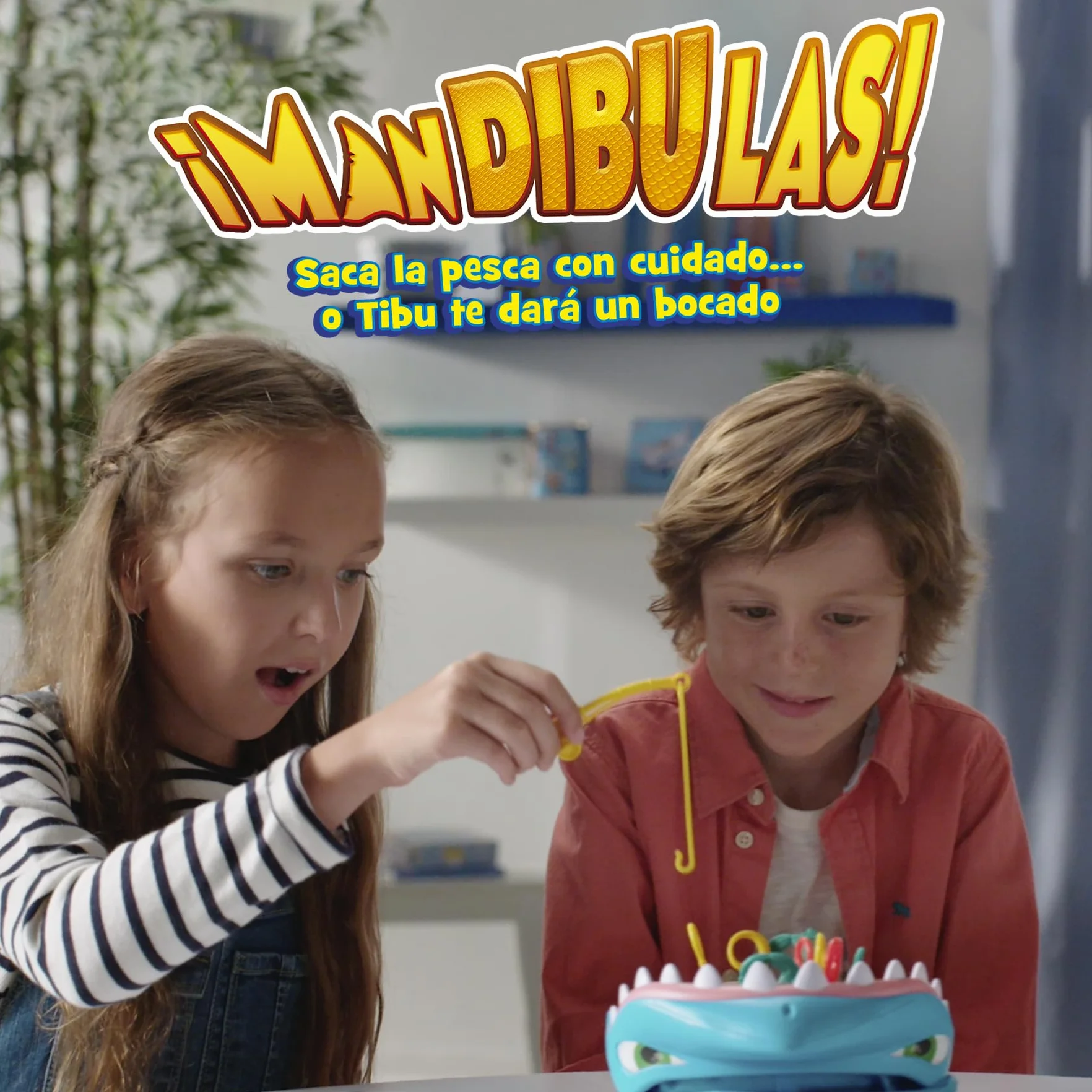 Mandibulas, Juego de Mesa. La pesca más divertida, Juego para niños partir de 4 años. Rescata los animalitos marinos sin que el Tiburón te atrape. Saca los peces de su mandíbula con tu caña de pescar