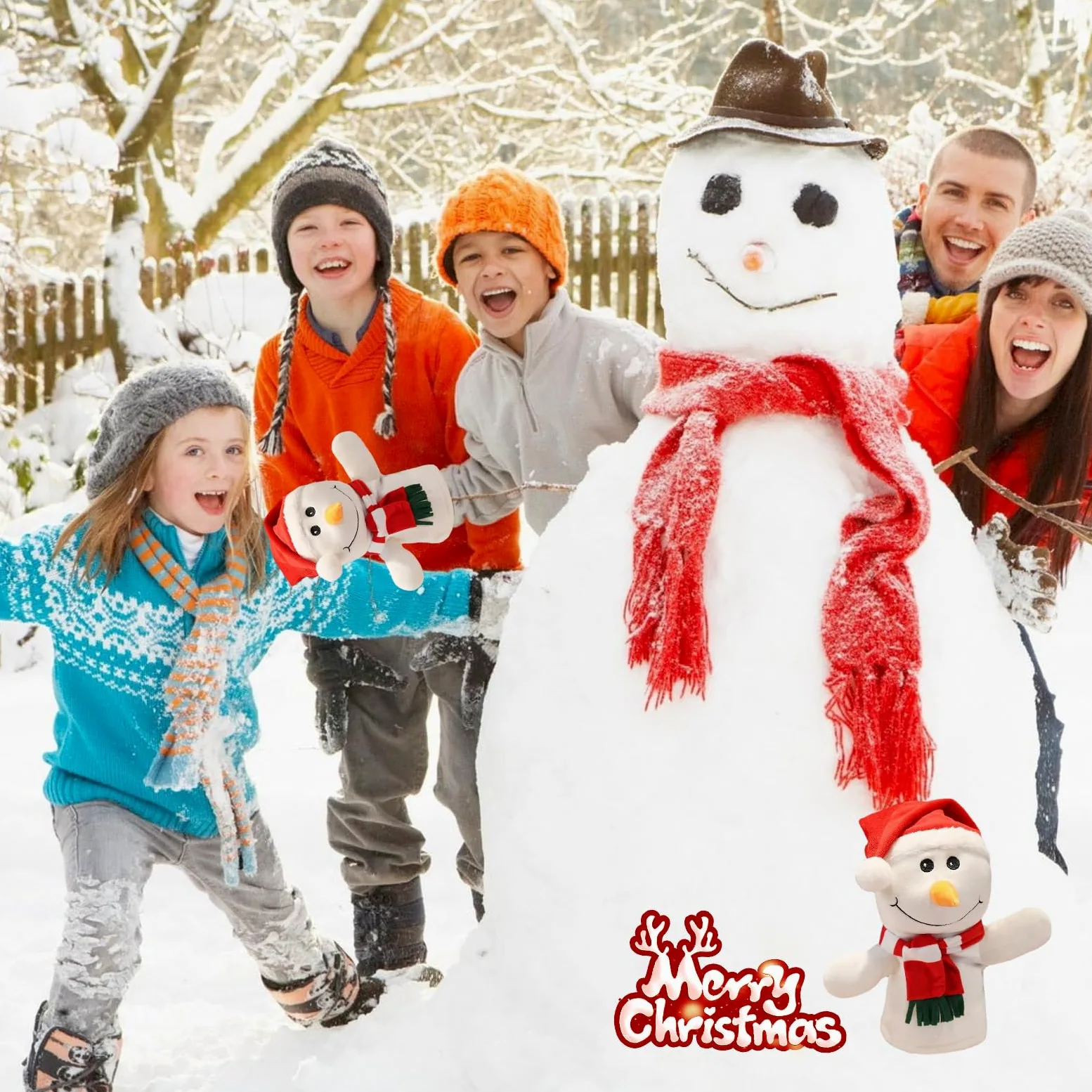Marioneta De Mano De Navidad,Biluer 1PCS Dibujos Animados Papá Noel Marioneta de Mano 30CM Marioneta de Peluche de Navidad Niños Adecuado para Contar Historias y Juegos de rol