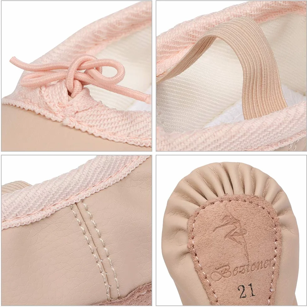 Zapatillas de Danza Cuero Ballet y Gimnasia para Niña y Mujer