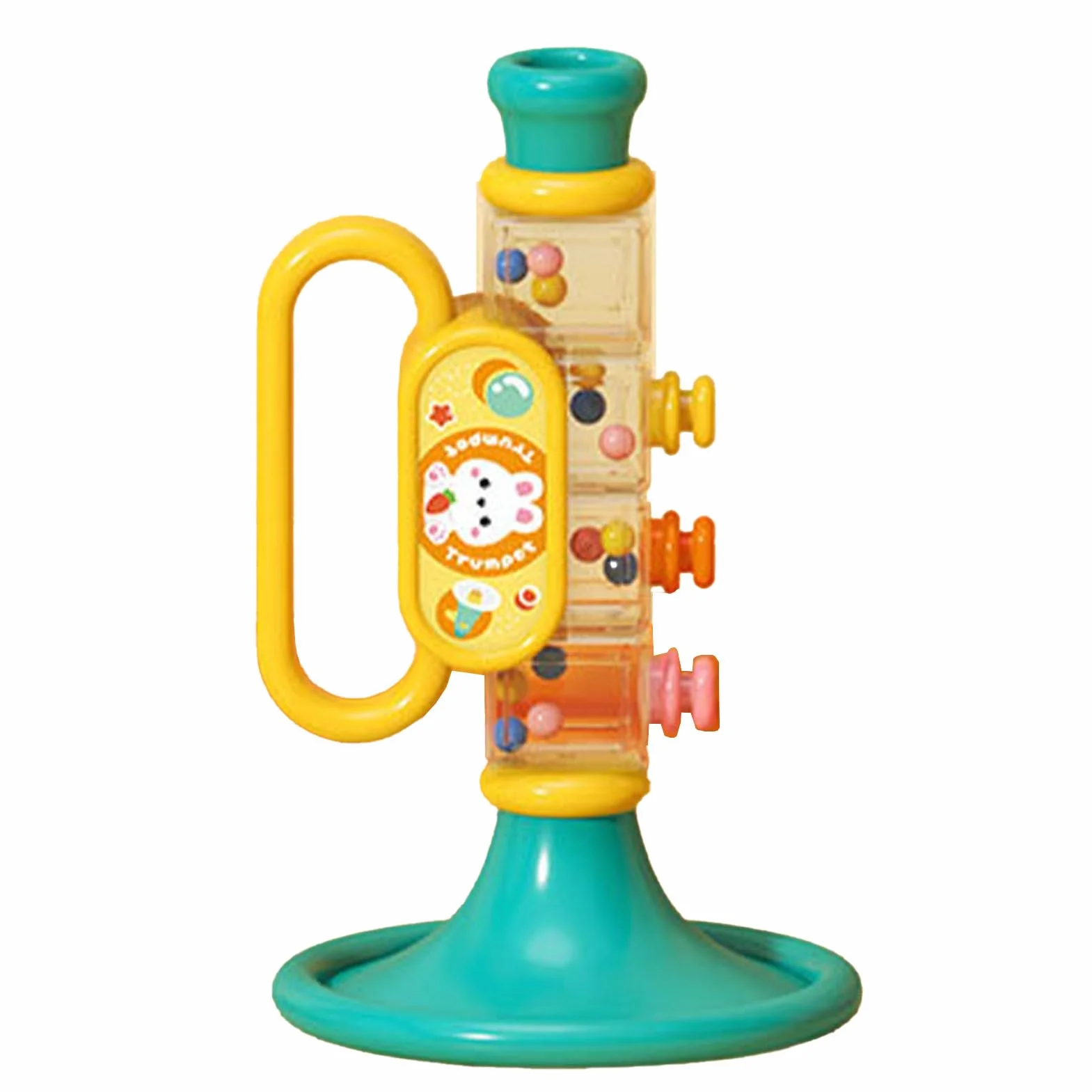 Generic Mini Trompeta para bebé, Silbato de Juguete, Instrumento Musical de Juguete para Jugar, Material Seguro y Respetuoso con el Medio Ambiente (Blue)