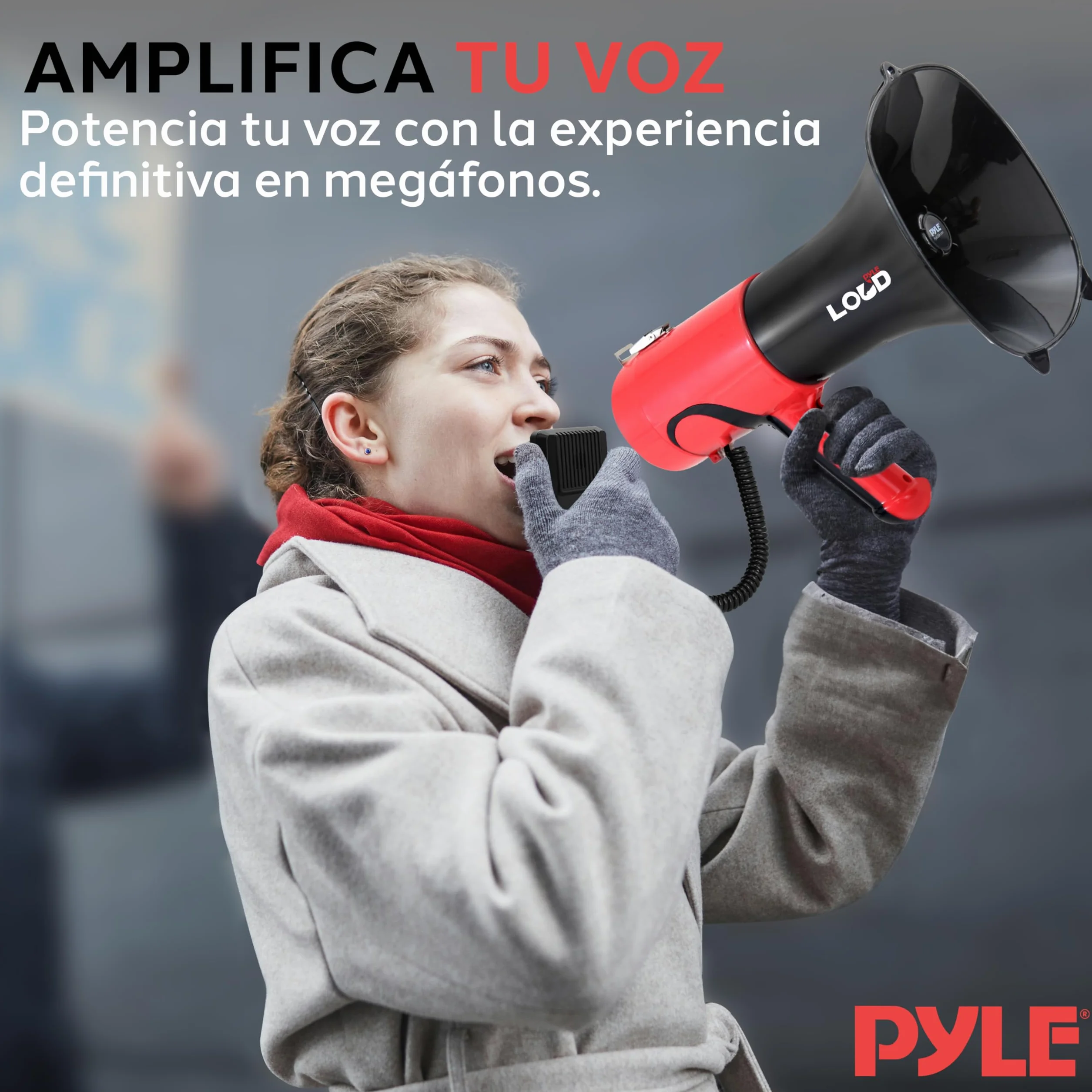 Pyle Megafono Portatil Bocina PA Bluetooth Sirena 1500 Yardas