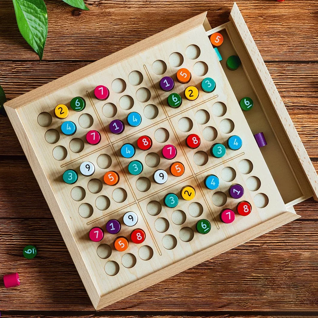 Dal Negro Sudoku Juego de Mesa de Madera para Niños 8+ y Familia, 2+ Jugadores