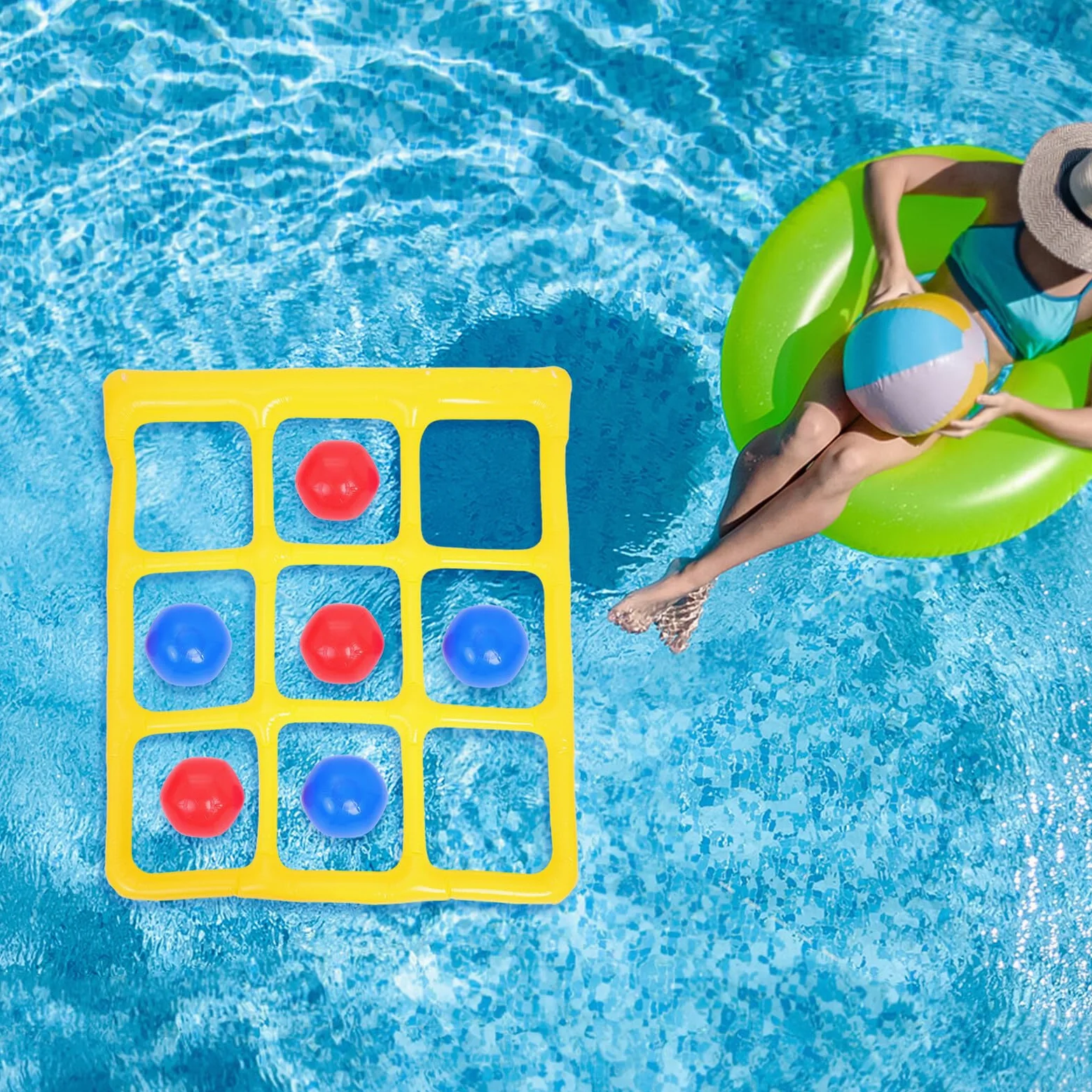 Juguete de Piscina Flotante Inflable de PVC, 1 Set | Decoracion Verano, Juegos de Piscina Inflables, Portátil para Actividades Acuáticas al Aire Libre y Uso Familiar
