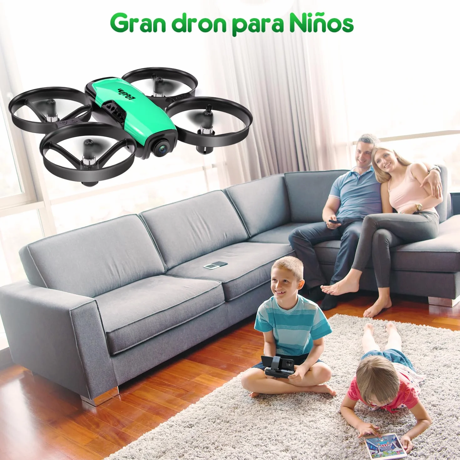 Loolinn | Drones para Niños con Camara Ajustable (8+), Mini Dron con Fotos y Videos, Incluye Dos Baterias, Seguro Para Volar, Fácil De Volar, Certificación Aprobada C0 (Idea para Regalo)