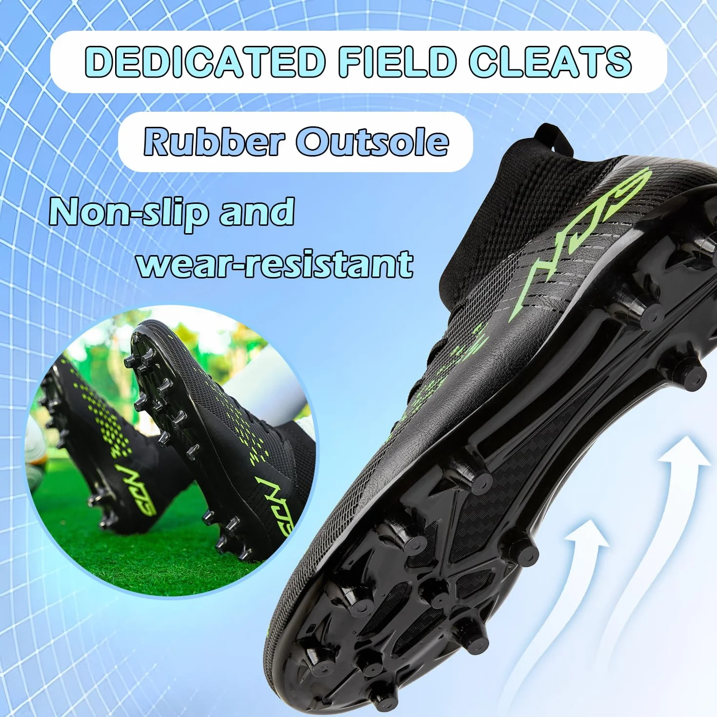 Zapatillas de Fútbol para Hombre Profesionales de Atletismo Banda Alta Calzado Césped Artificial