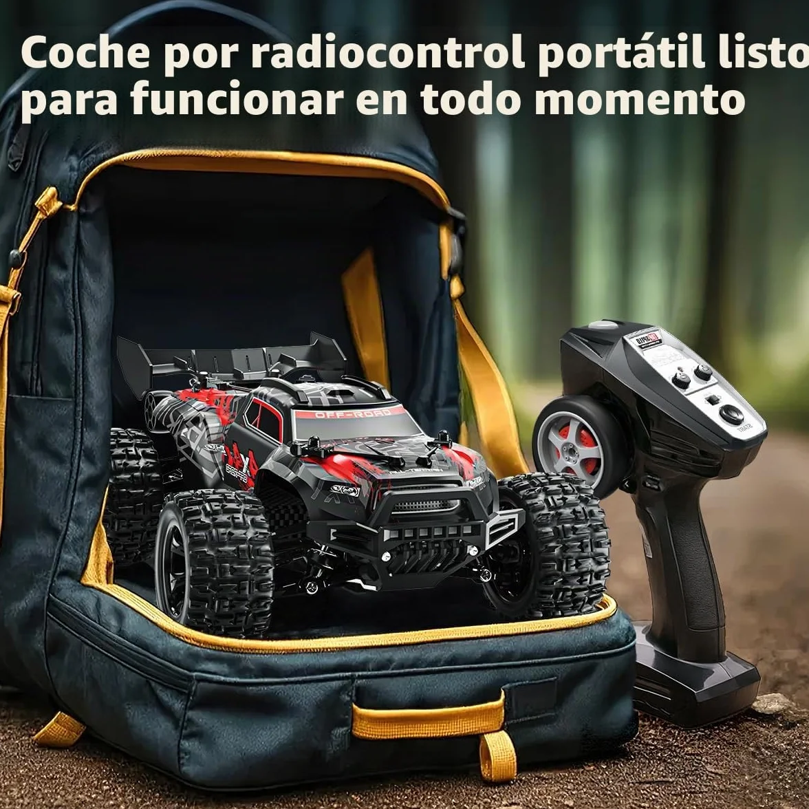 Coche teledirigido 4x4 Todoterreno 1:18 con Doble batería 1500 mAh, Velocidad 36 km/h, Dos carrocerías, con 2 carrocerías en Distintos Colores,Regalo Ideal para niños y Adultos