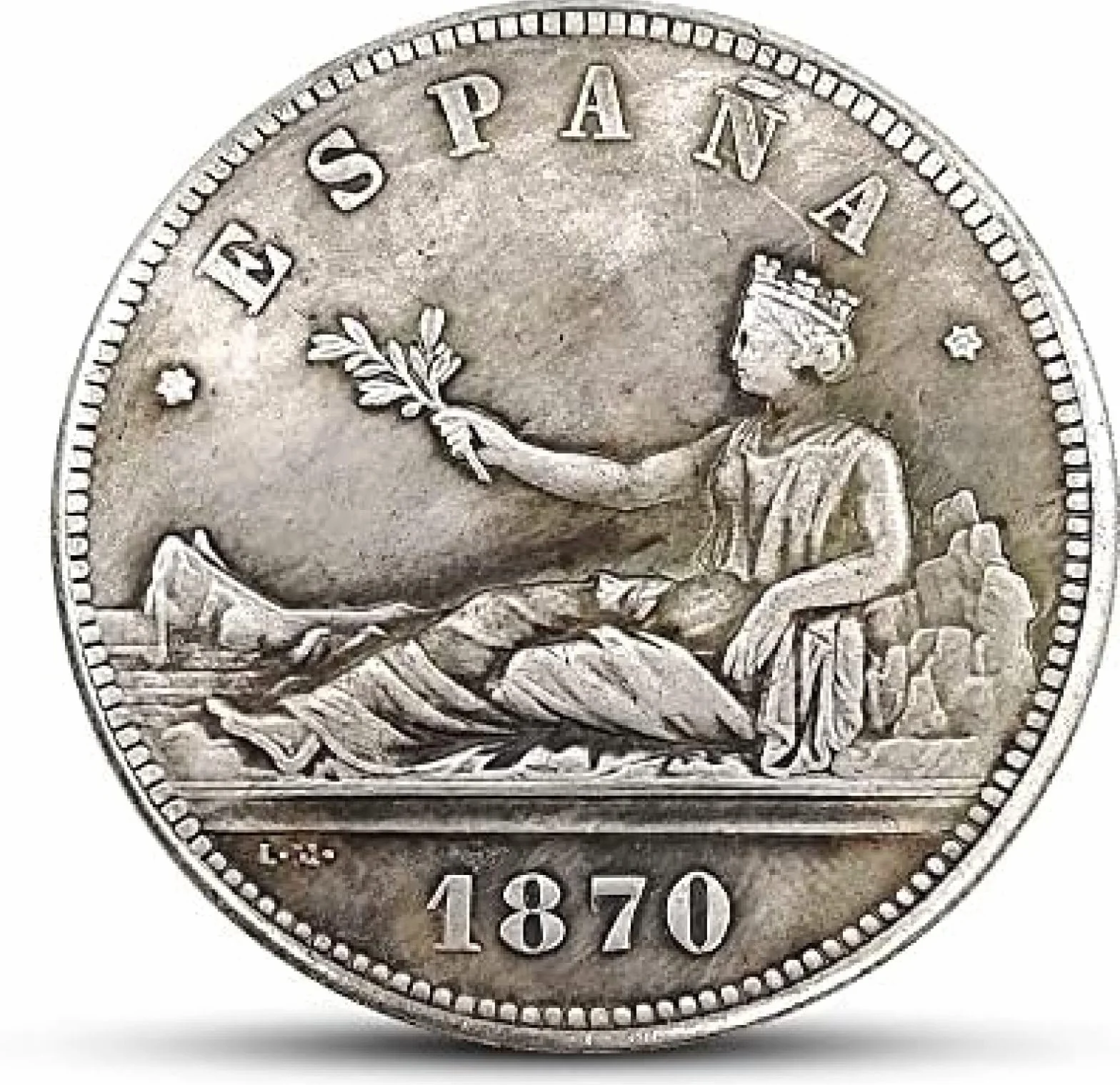 18 Juego Completo De Monedas De Plata Españolas De 5 Pesos 1869-1899 Retrato Grabado Monedas Extranjeras Antiguas, 1869