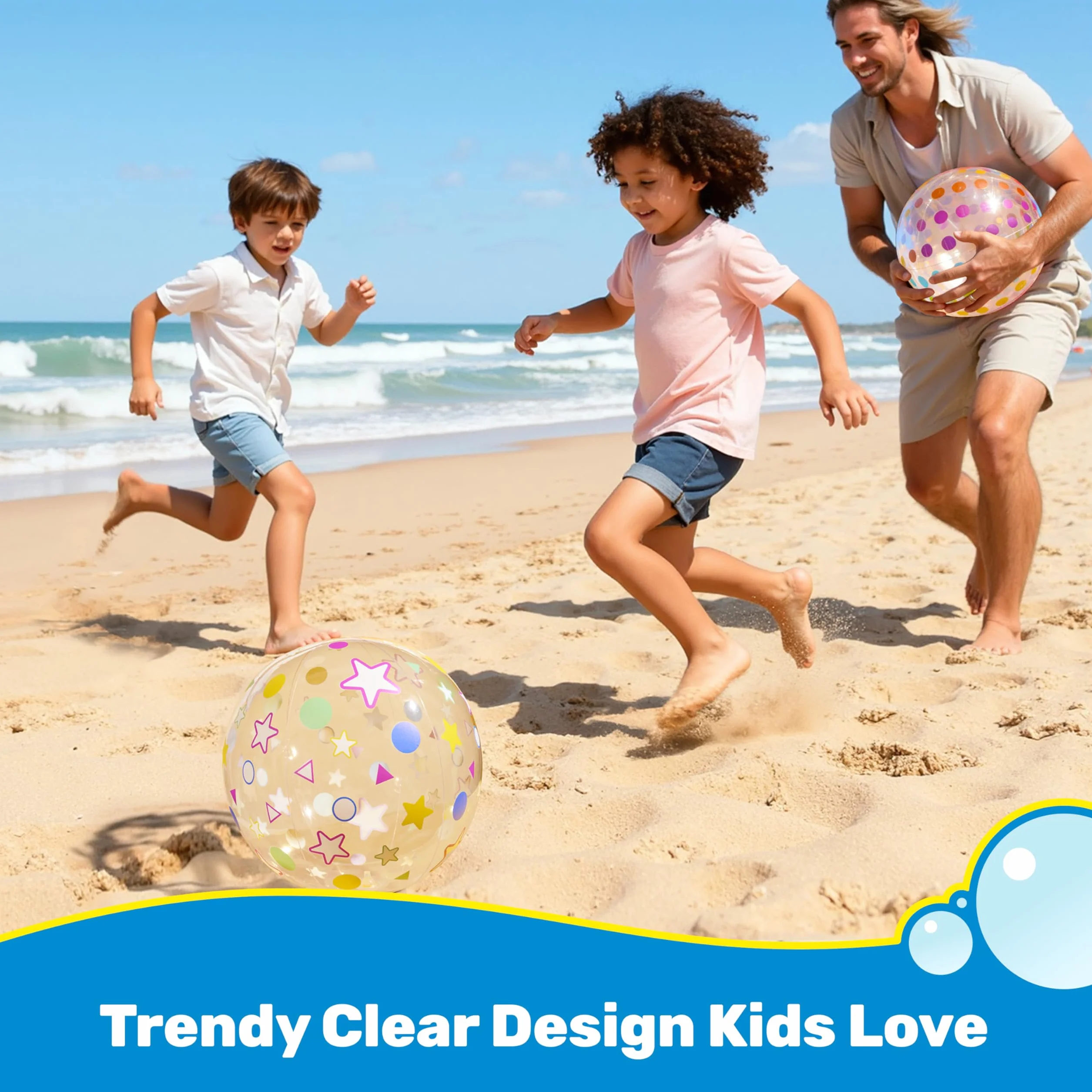 SYNCFUN 2 pelotas de agua hinchables, pelota de playa, pelota de agua para niños y adultos, juguete de fiesta de verano en la piscina