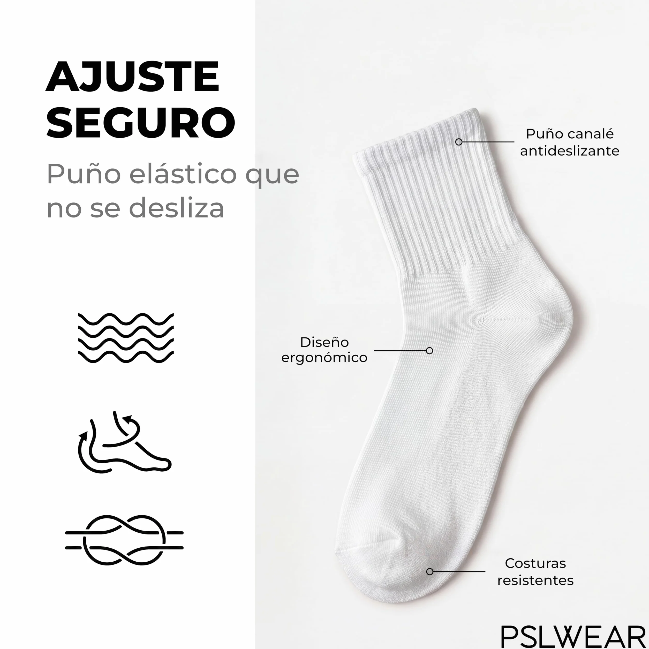 Calcetines Cómodos Resistentes Transpirables Pack 6 Pares Hombre Mujer