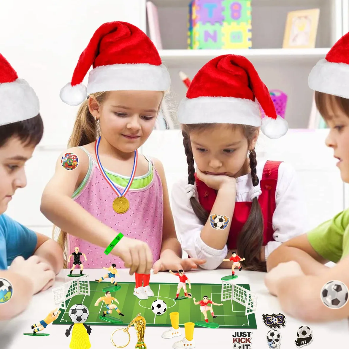 iZoeL Adviento Calendario 2025 Fútbol Copa Mundial 24 juegos Temáticos Adviento Calendario Copa Mundial 24 Días Llenos Sorpresas Calendario De Adviento Fútbol Divertido Niños Familia (Verde)