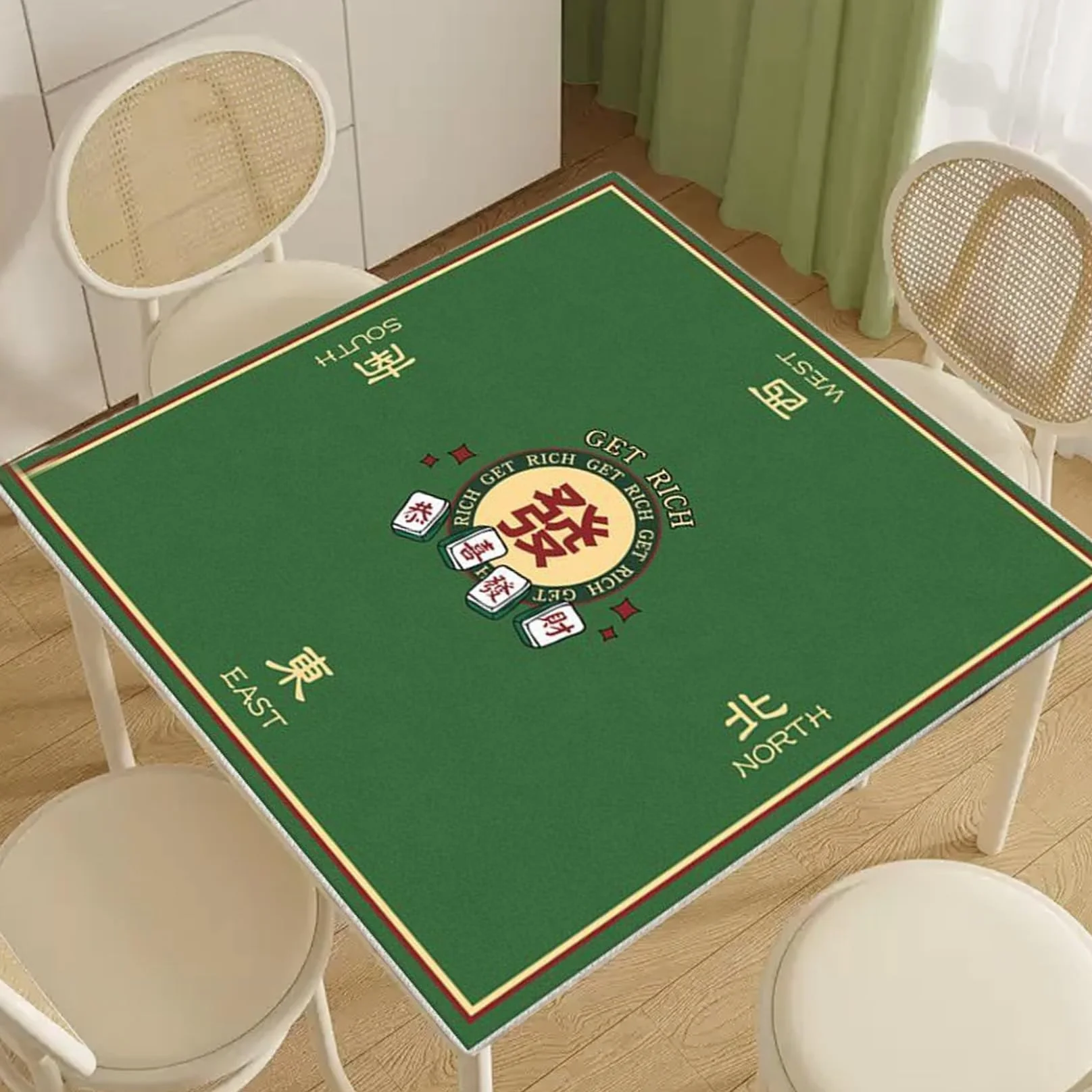Tapete de Mahjong de 81 x 81 cm, Antideslizante, con reducción de Ruido, Enrollable, para Mahjong, póker, Cartas, Juegos de Mesa y fichas.