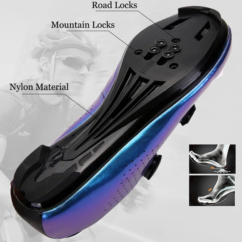 Fansu Zapatillas de Ciclismo MTB Unisex Carretera Cordones Giratorios SPD Compatibles 36-47 EU