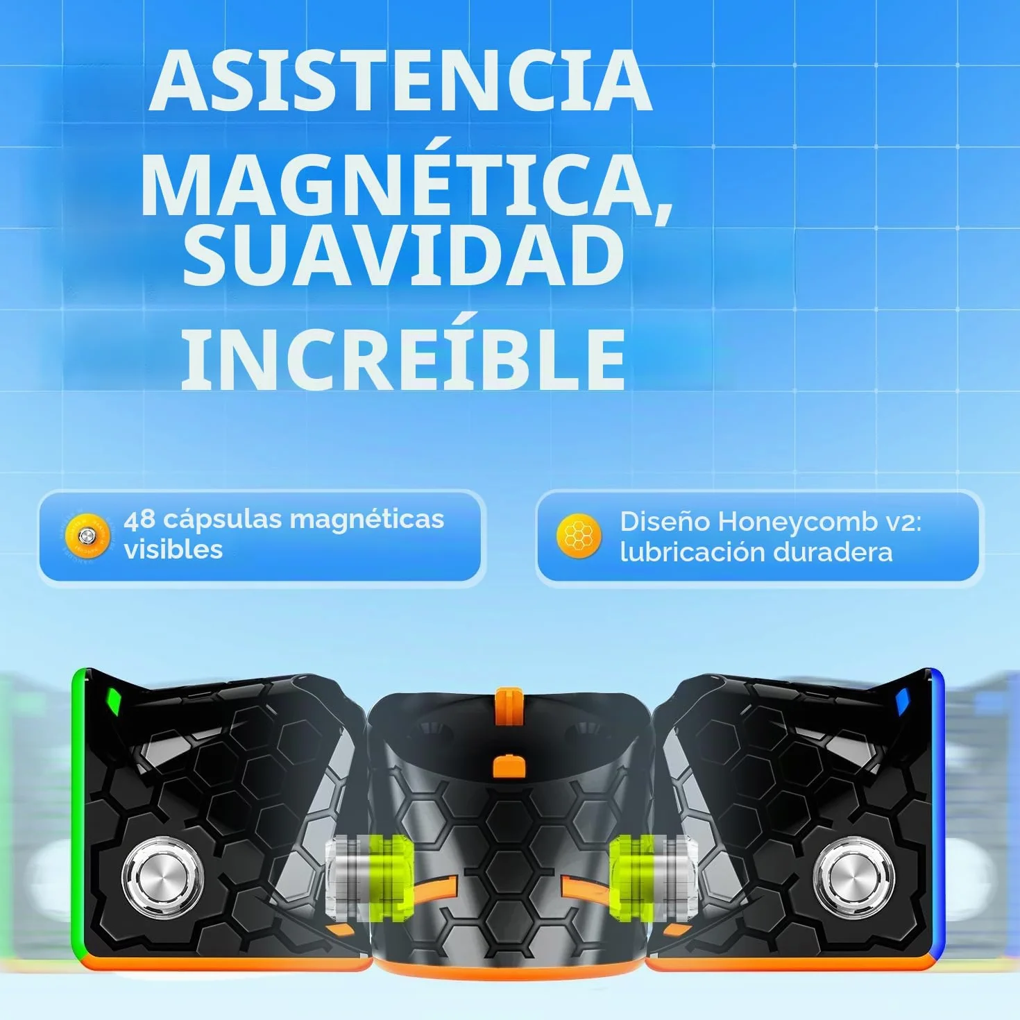Gan 356M 3x3 Magnético Speed Cube, 356 M Mejor Cubo Mágico con 48 Imanes - Rotación rápida y Suave, Resistente y Duradero, Profesional Original Iman-tado Cubo de Velocidad (Sin Pegatinas)