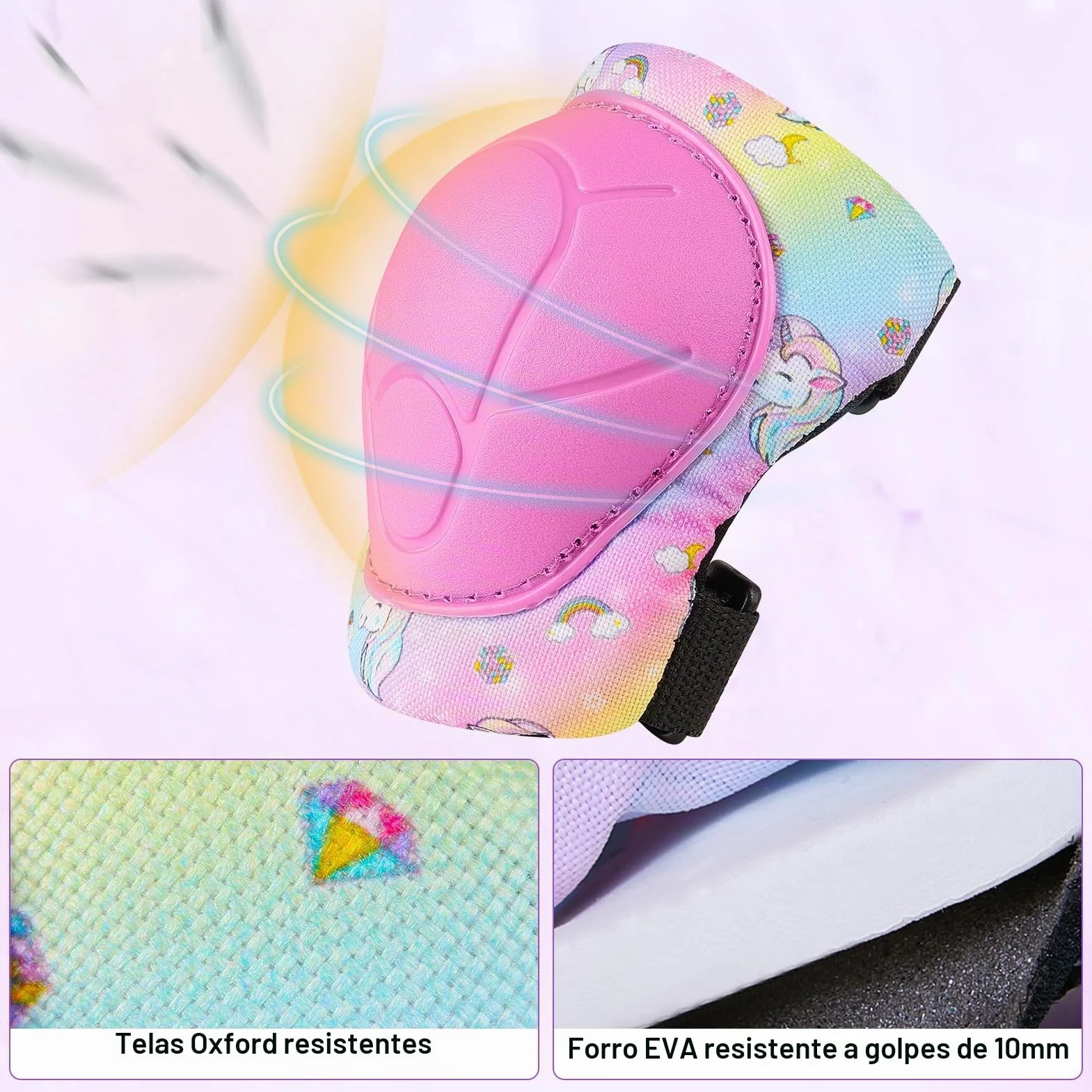 Protecciones Patines Niña Rodilleras y Coderas Niño 7 Piezas Hebilla Ajustable Patinaje Línea Skate Scooter Skateboard Bicicleta 3-8 Años