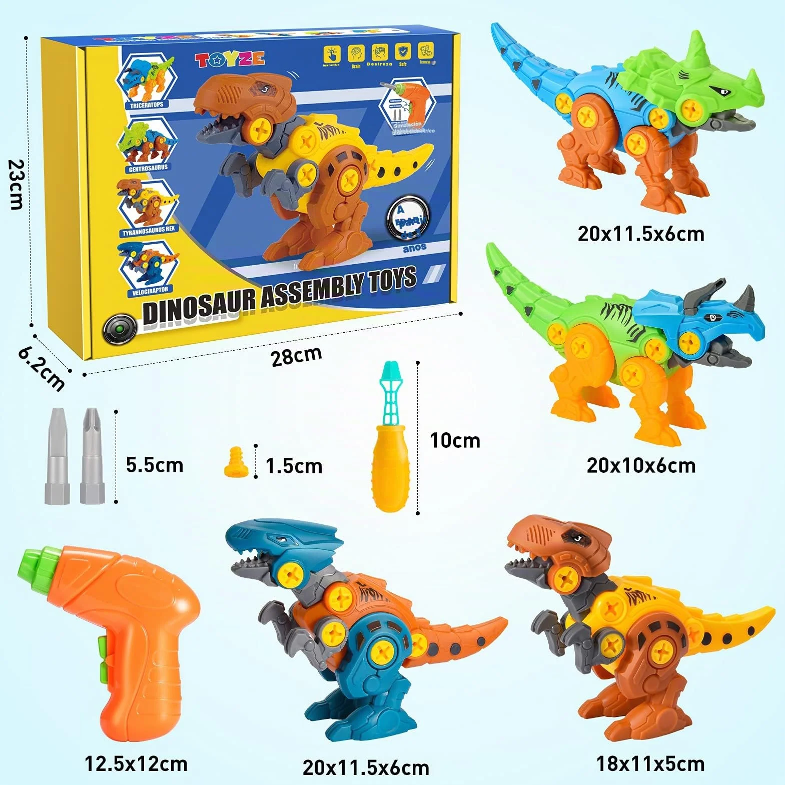 Toyzey Juguetes de Dinosaurios 3-9 Años - Set de Construcción Regalo Educativo