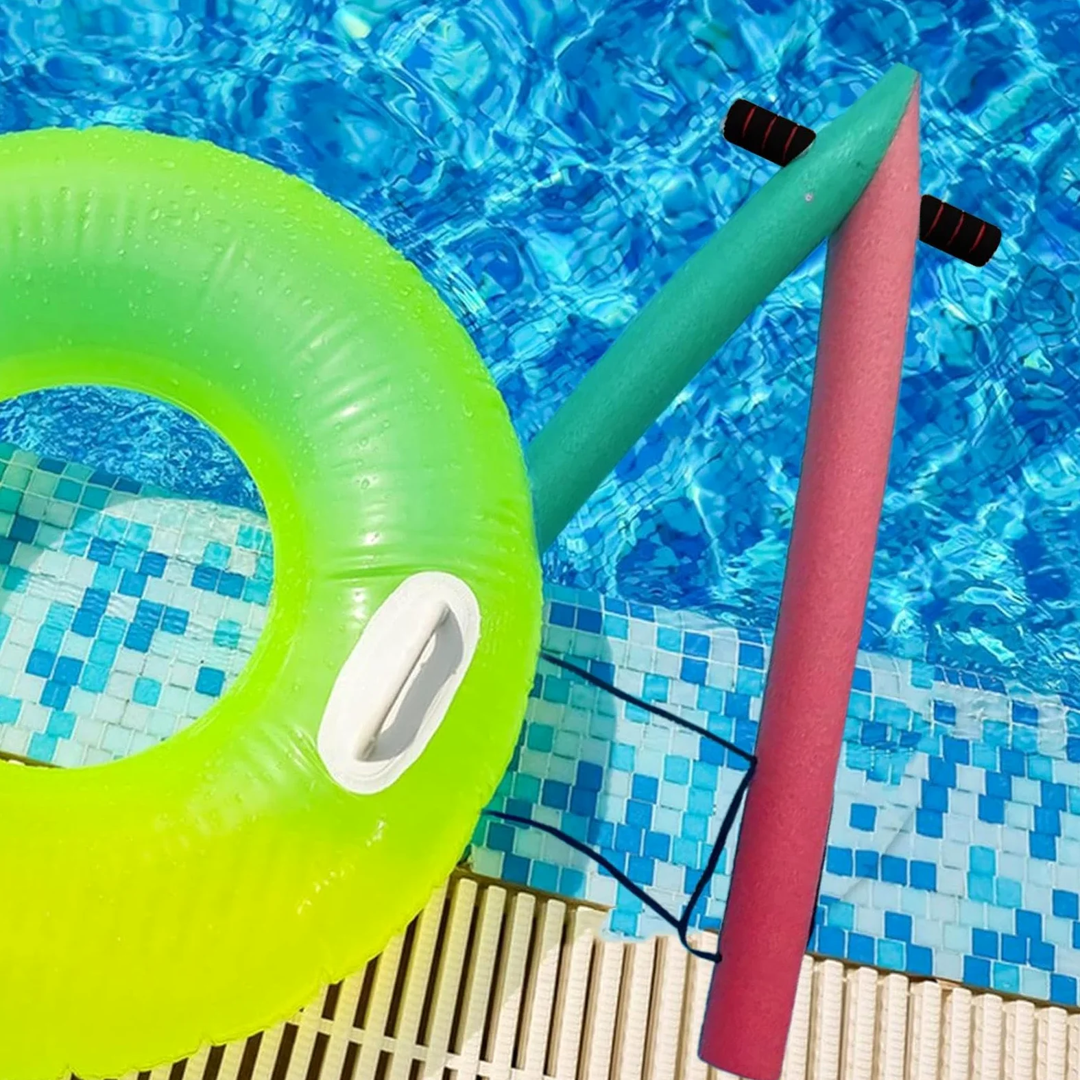 Espuma de fideos de natación, espuma de fideos para piscina, tubo de piscina, fideos de natación con marco A, accesorios flotantes grandes, juguetes acuáticos, equipo de entrenamiento para