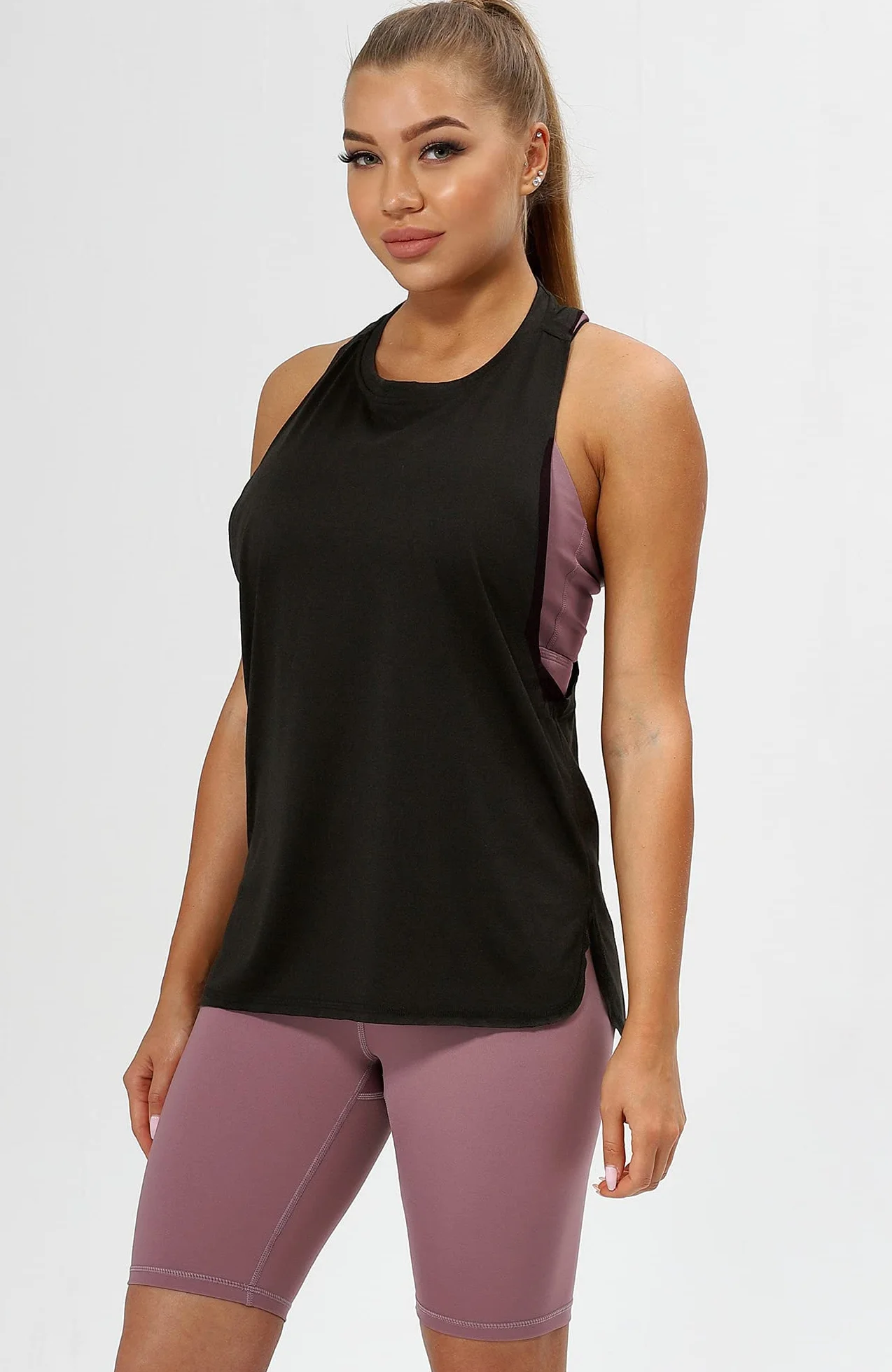 icyzone Camiseta de Fitness Deportiva de Tirantes para Mujer, Pack de 3