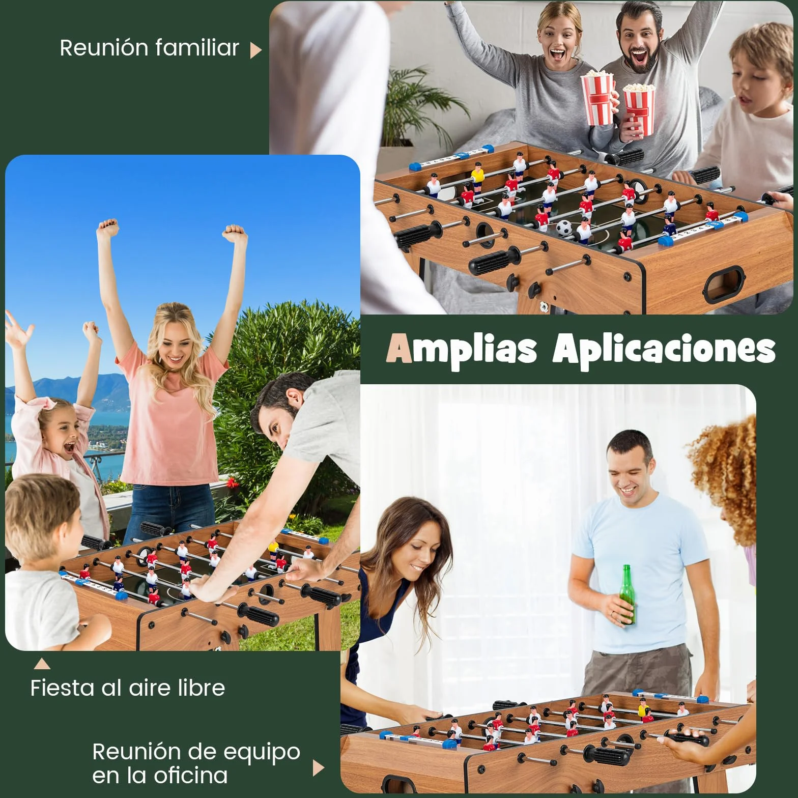 COSTWAY Futbolín de Mesa Plegable con Asas Duraderas, 2 Pelotas y Marcador