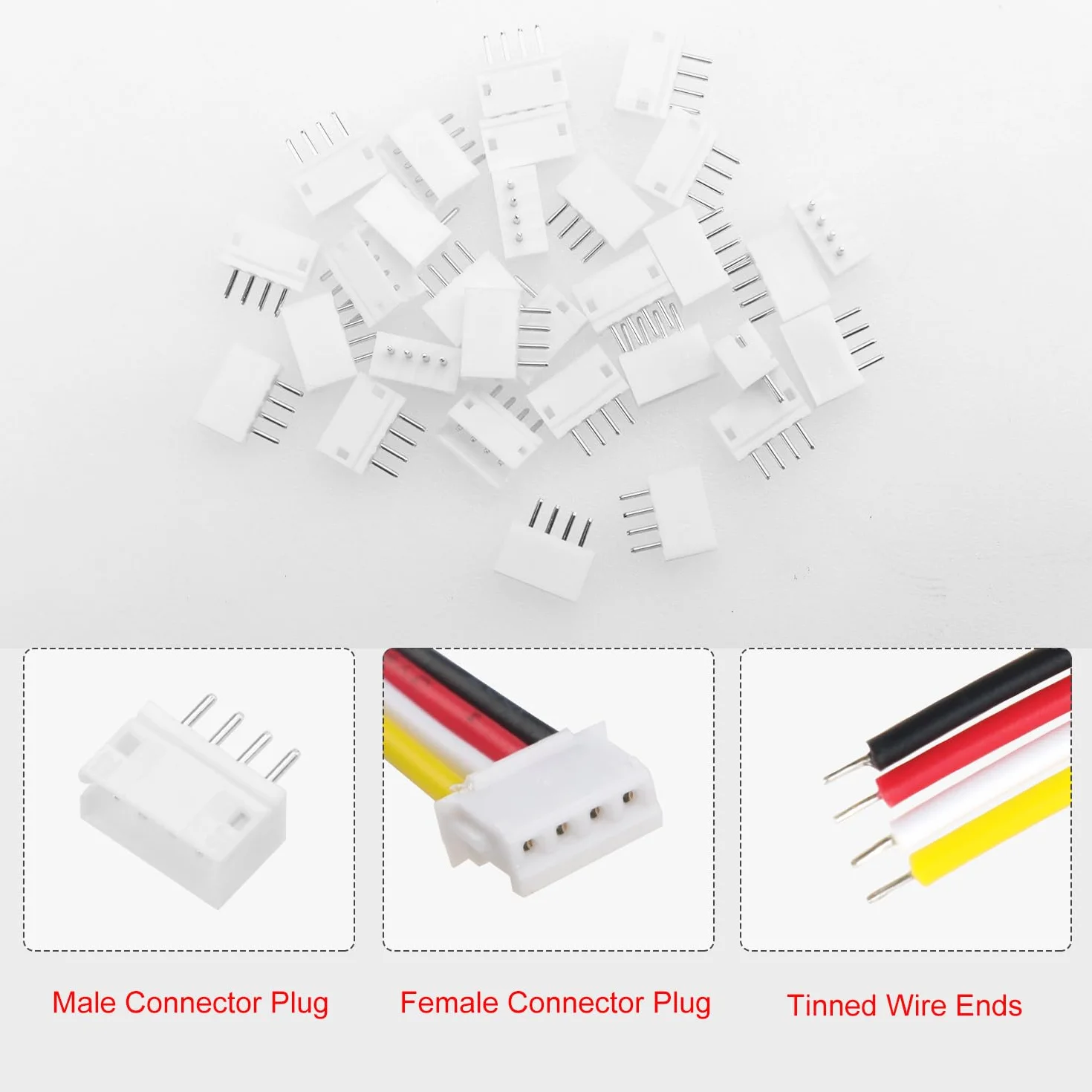30 Juegos Conectores JST 1.5 ZH, Mini Micro JST ZH 4 Pin Conector Macho con Cable de 150mm 26AWG y Hembra