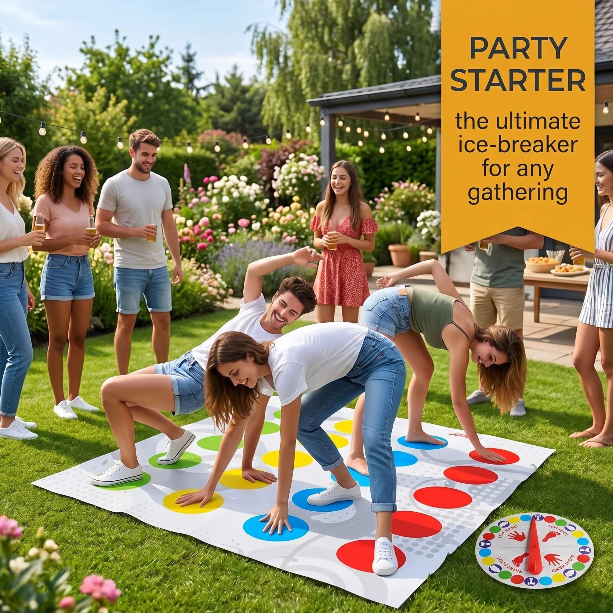 Twister Juego Infantil,Twisting Game Partir de 6 Años, Juego de Piso Familiar con Alfombrilla de Juego, lustige Spiel für Interinen und Ausraußen