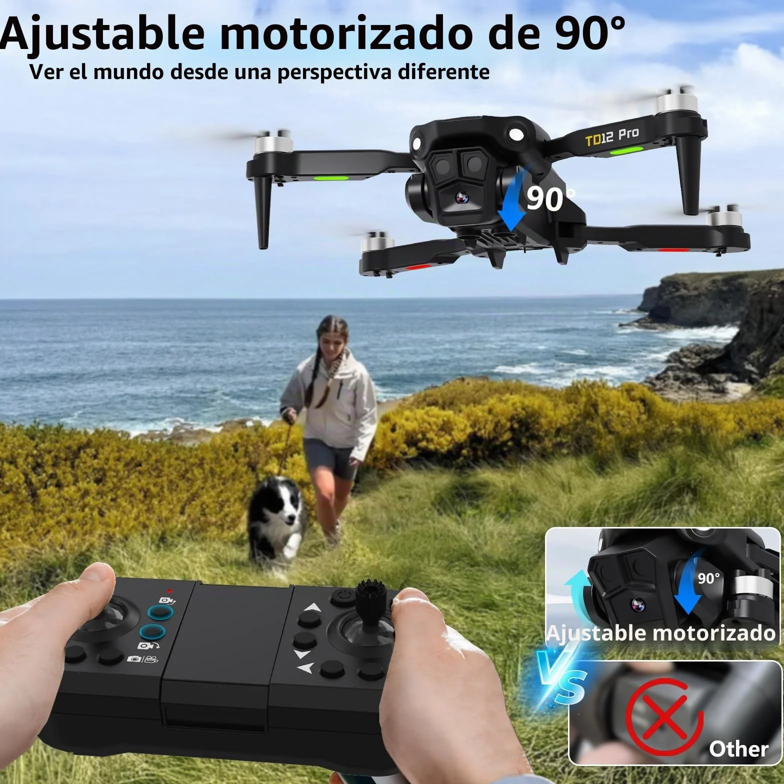 Toladrone TD12PRO Mini Dron con Cámara 1080P, Dron Plegable para Adultos, Cuadricóptero RC