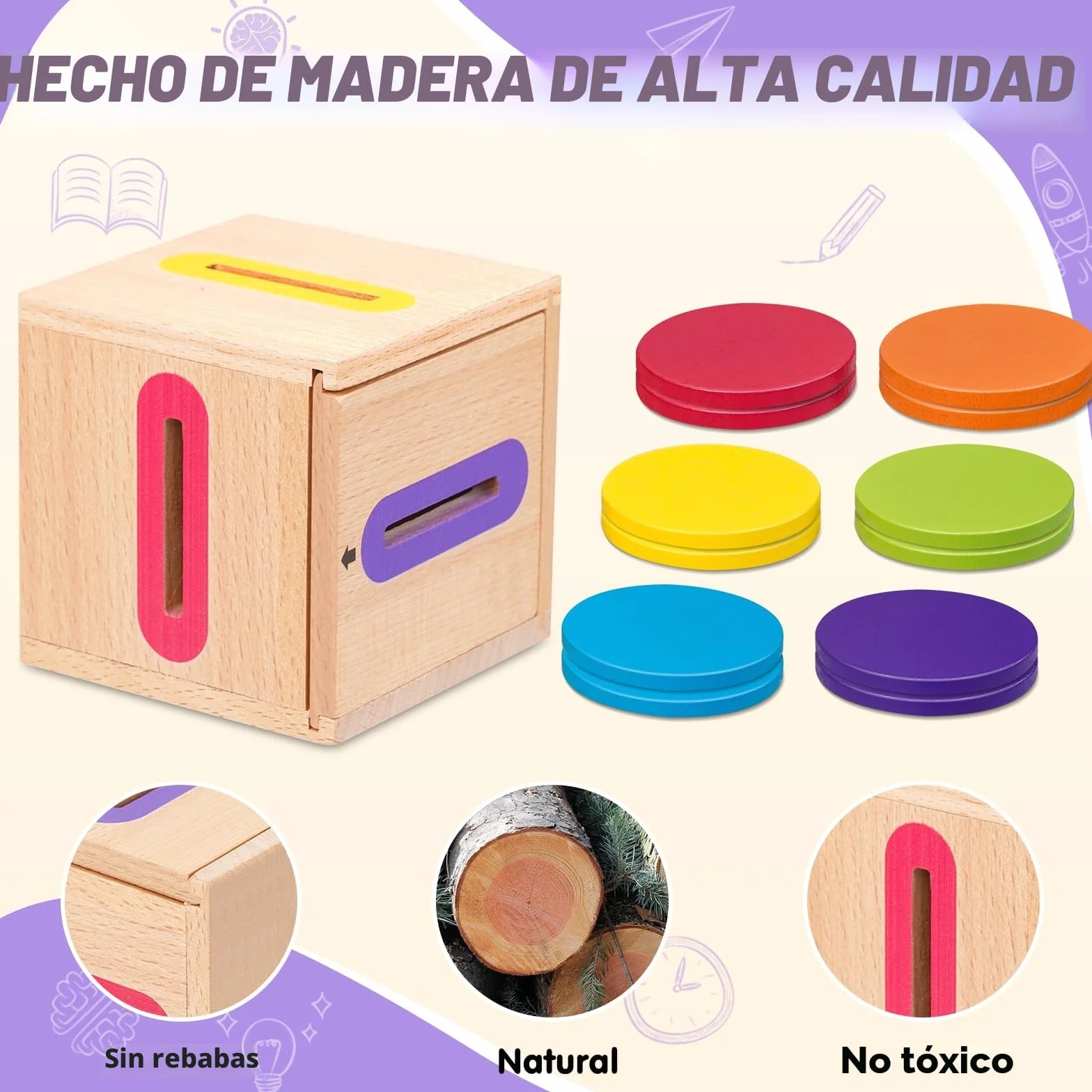 Juguetes Montessori 1 2 3 Años, Juguetes Niños 1-3 Años Juegos Educativos Niños 2 1 3 Años Juguetes Sensoriales Regalo Niño 1+ Años Juguetes de Madera para Actividades y Desarrollo