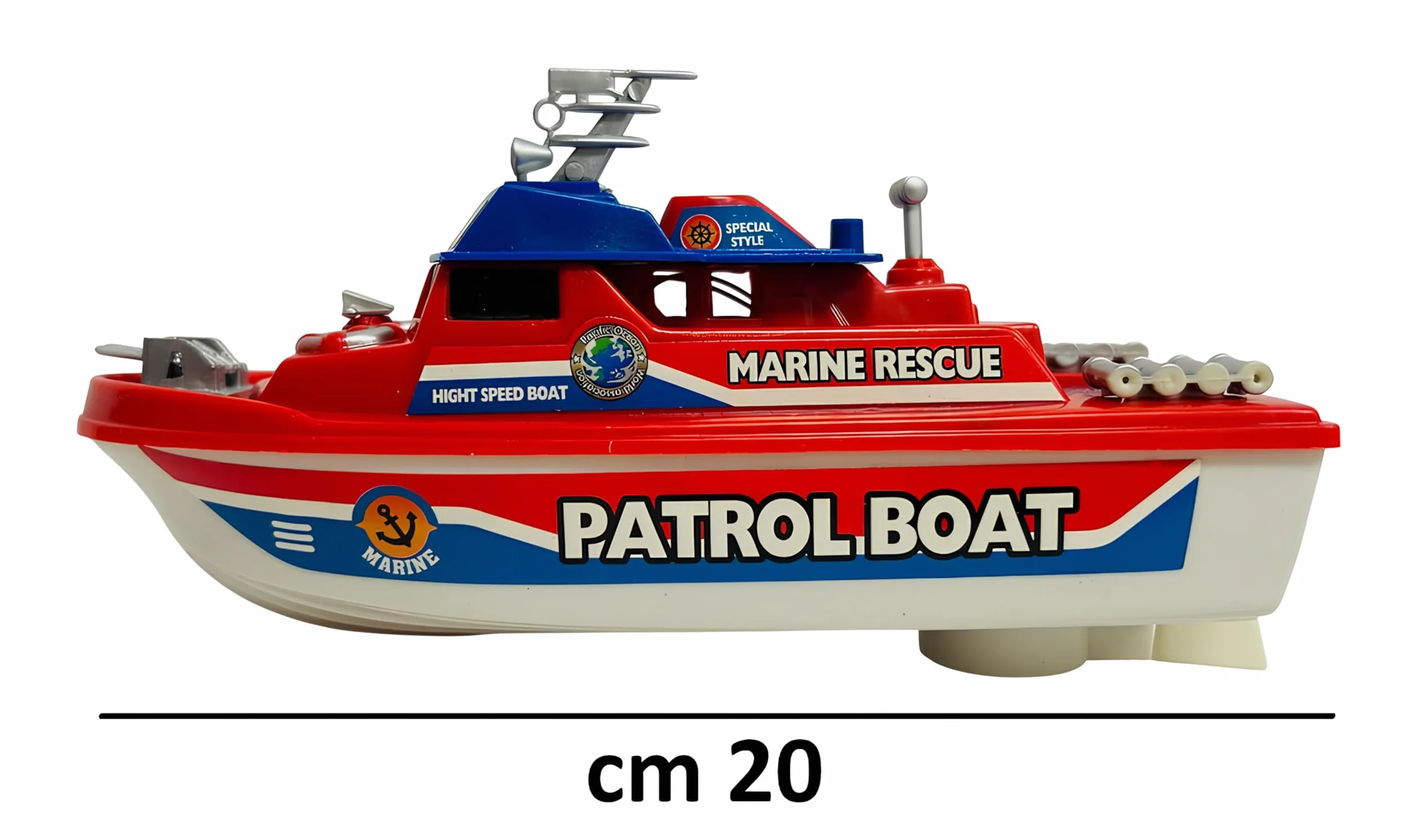 Barco de juguete motobarco con batería de trabajo Motobarco eléctrico Barco contra incendios Juguete Barco de bombero Rescate marítimo Barco de emergencia náutica a motor Guardia costera