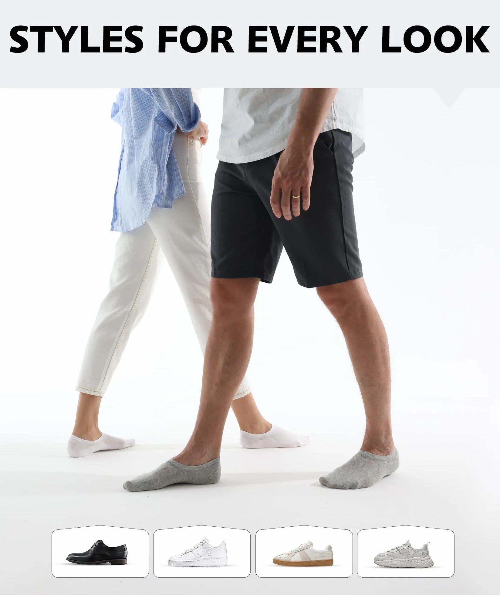 CLOSEMATE 6 Pares Calcetines Invisibles Hombre Mujer Algodón Transpirables Antideslizantes Silicona