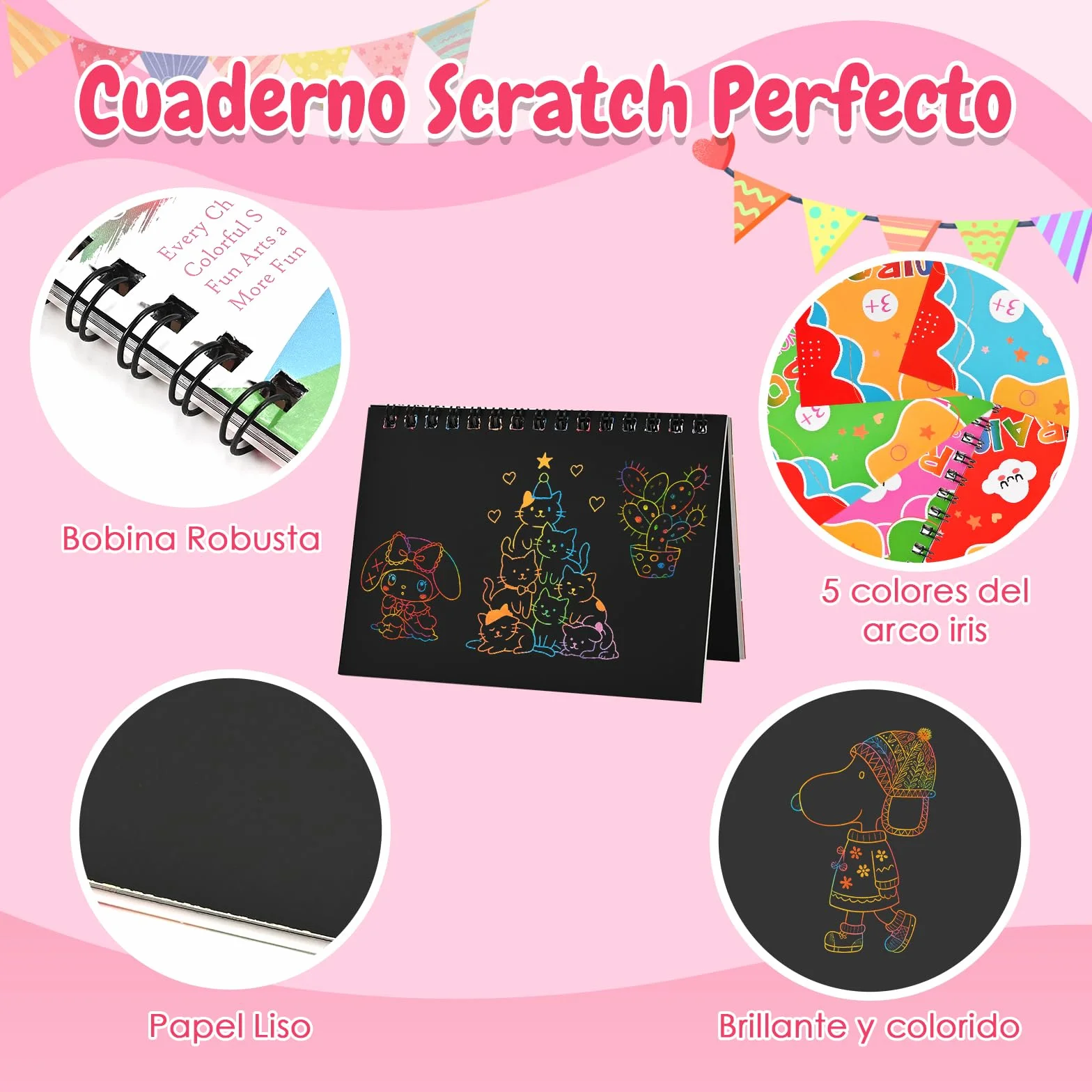 GOLDGE 20 Libros Scratch Art, Kit Manualidades Niños para Detalles Cumpleaños Niños|Juguetes Niña y Niño, Regalos Cumpleaños Niños Colegio Invitados con Bolsas|Regalo Niña y Niño 2 3 4 5 6 7 8 9 Años