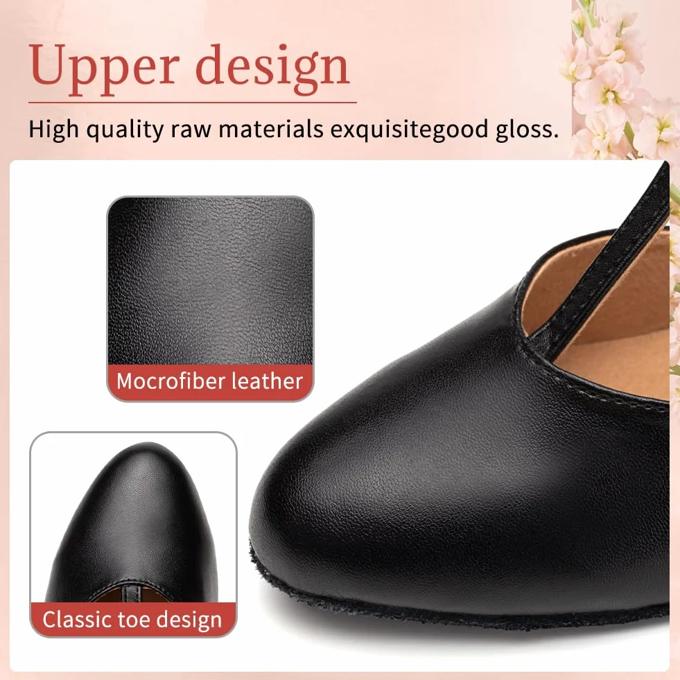 Zapatos de Baile Profesionales Mujer Salsa Bachata Tango Tacón 6cm Suela Ante