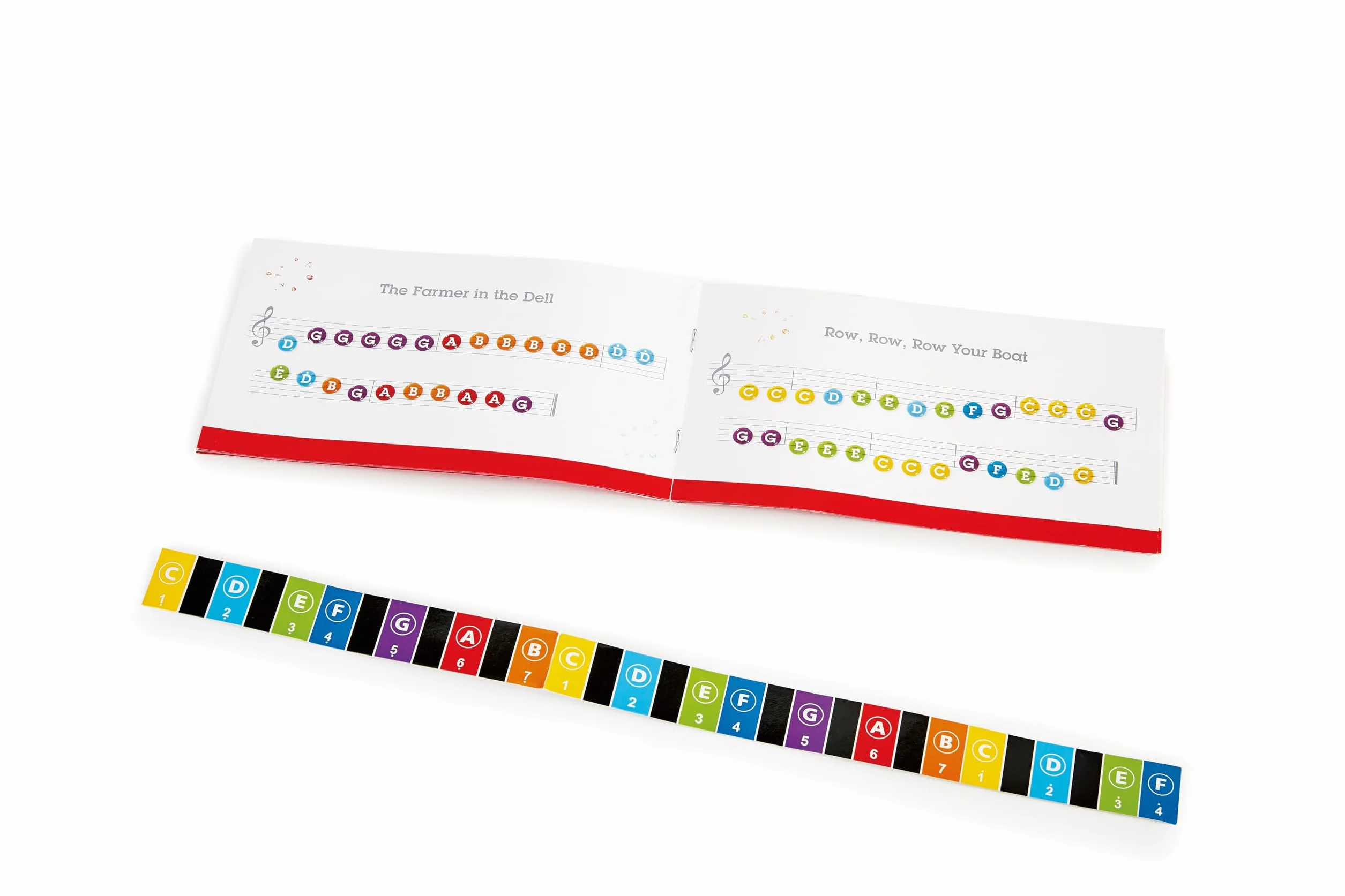 Hape Mini Piano, Mini Instrumento Musical de Madera de Juguete con 18 Teclas, Rojo