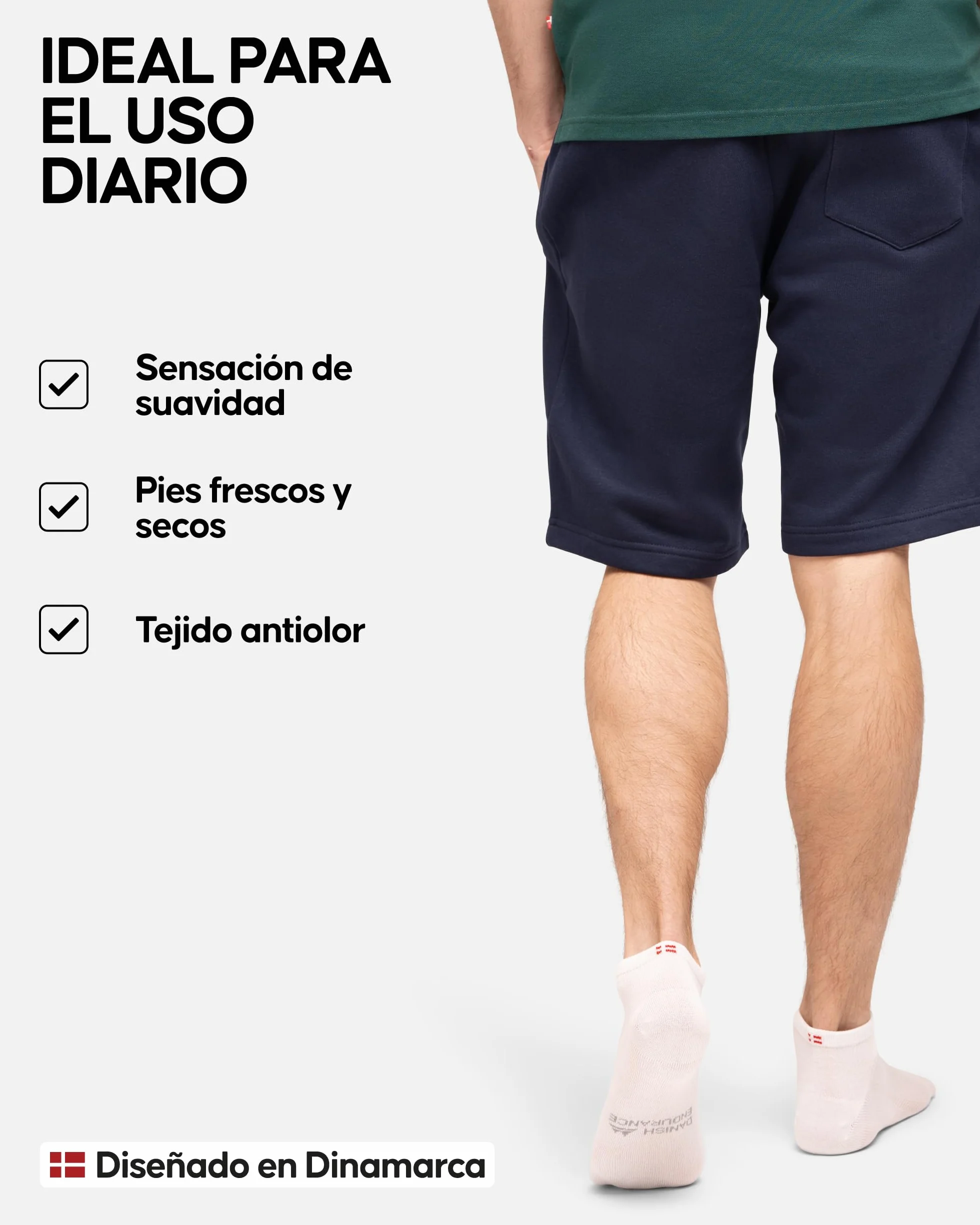 DANISH ENDURANCE Calcetines Tobilleros Bambú Transpirables 6 Pack