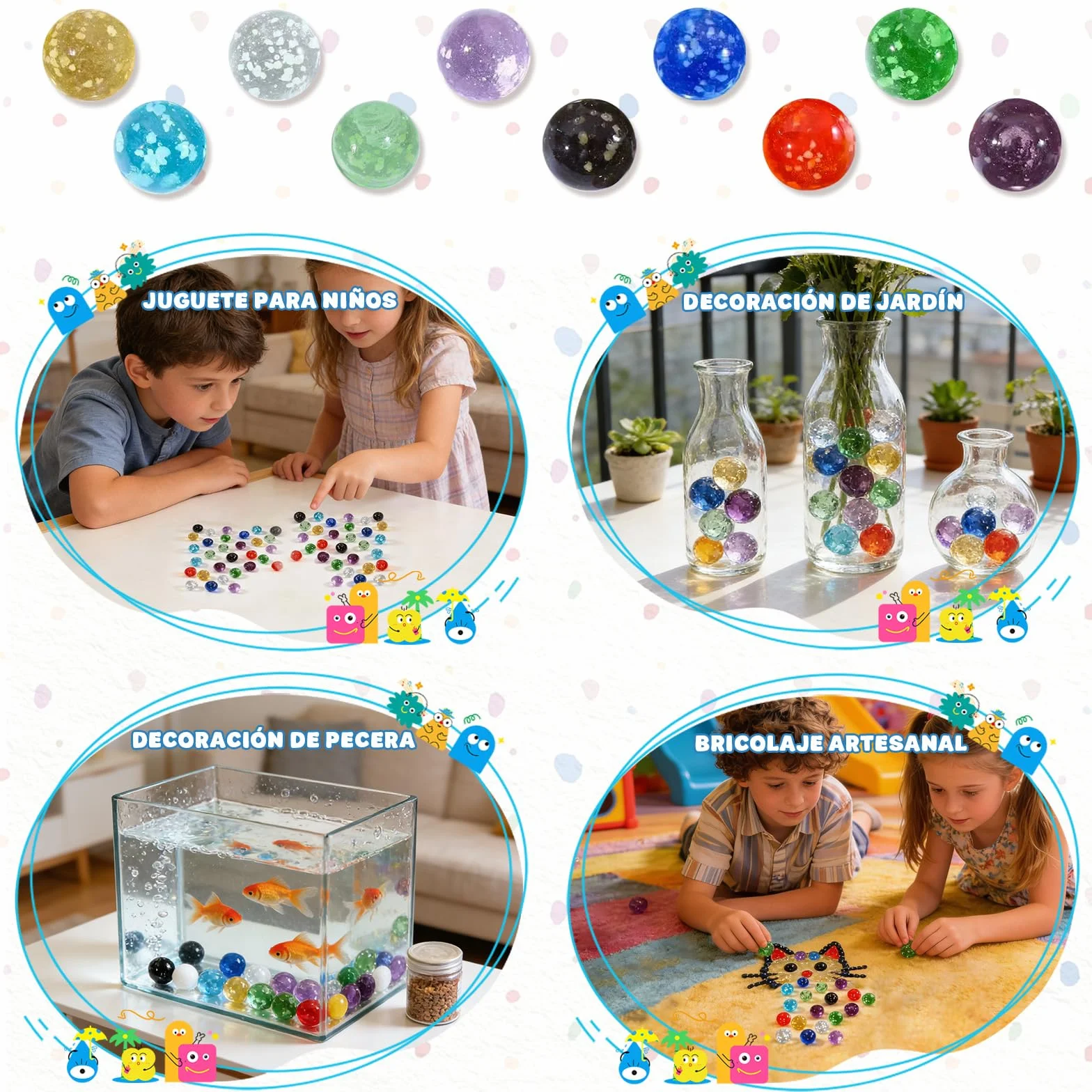 30 Piezas Canicas de Cristal Pequeñas, Mármoles de Cristal Que Brillan Oscuridad, Juego de Canicas para Niños, Mármoles de Vidrio Colorido para Bricolaje y Decoración del Hogar