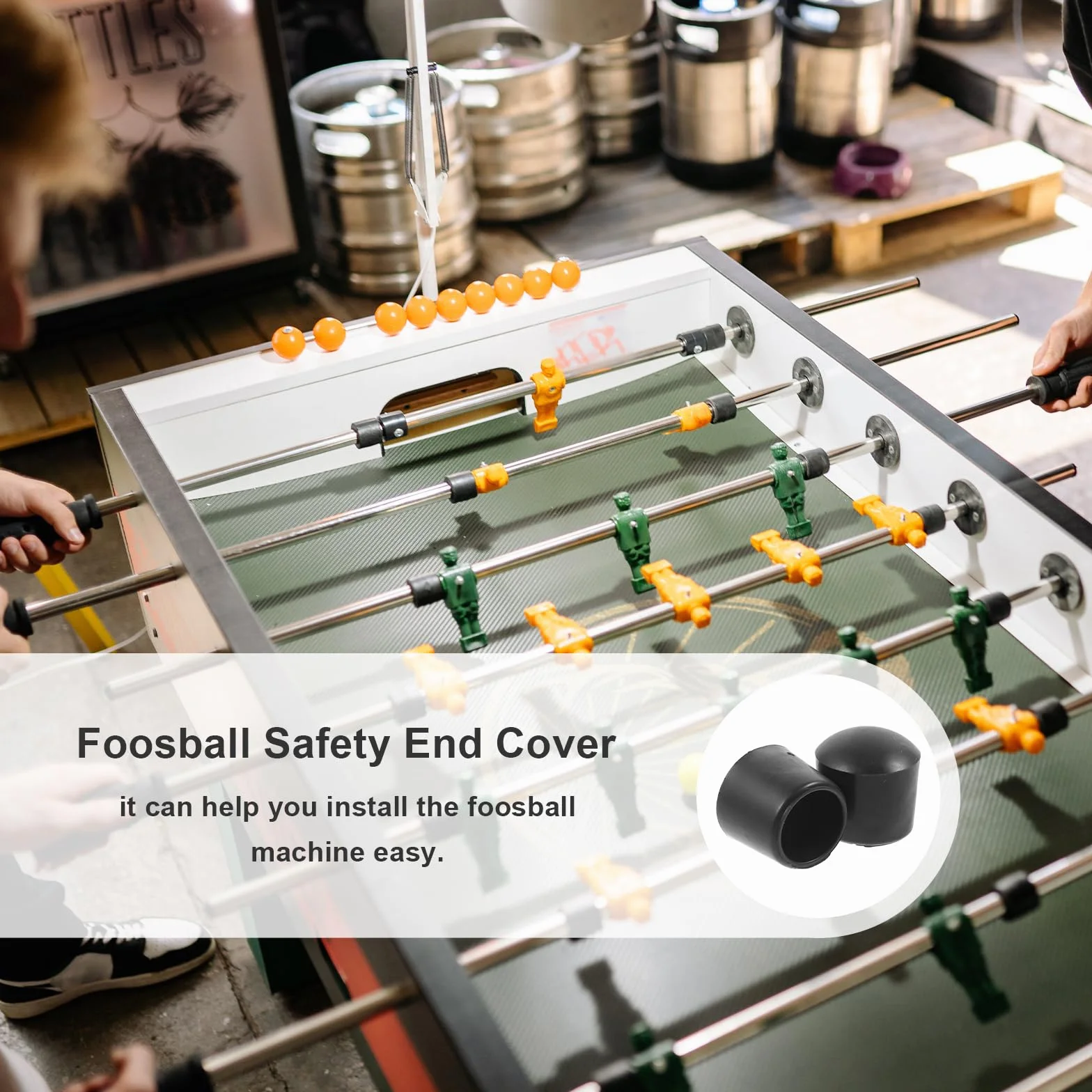 8 tapas de futbolín para futbolín, tapas de barra de futbolín, accesorios para cubiertas para barras de futbolín, tapas finales para tapones de futbolín, reemplazar PVC