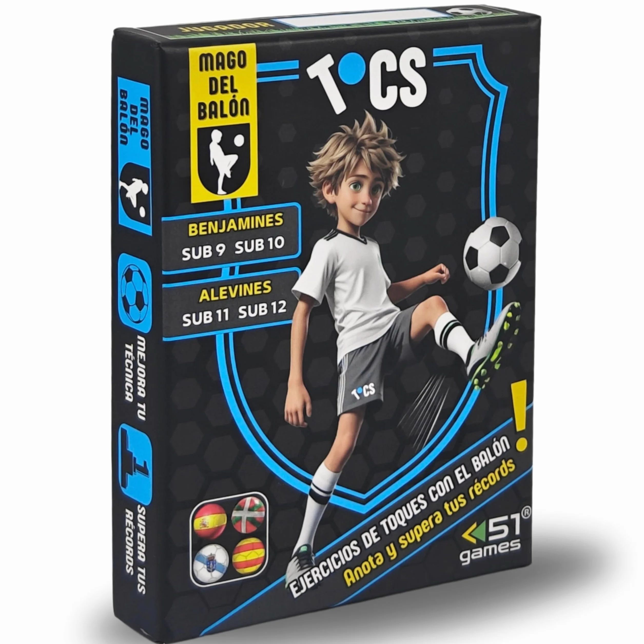 TOCS Mago del balón | Ejercicios de fútbol para niños | 36 retos de toques con el balón | Mejora tu técnica | Anota y supera tus récords | Regalo 8,9,10 y 11 años | Tu entrenamiento en forma de juego