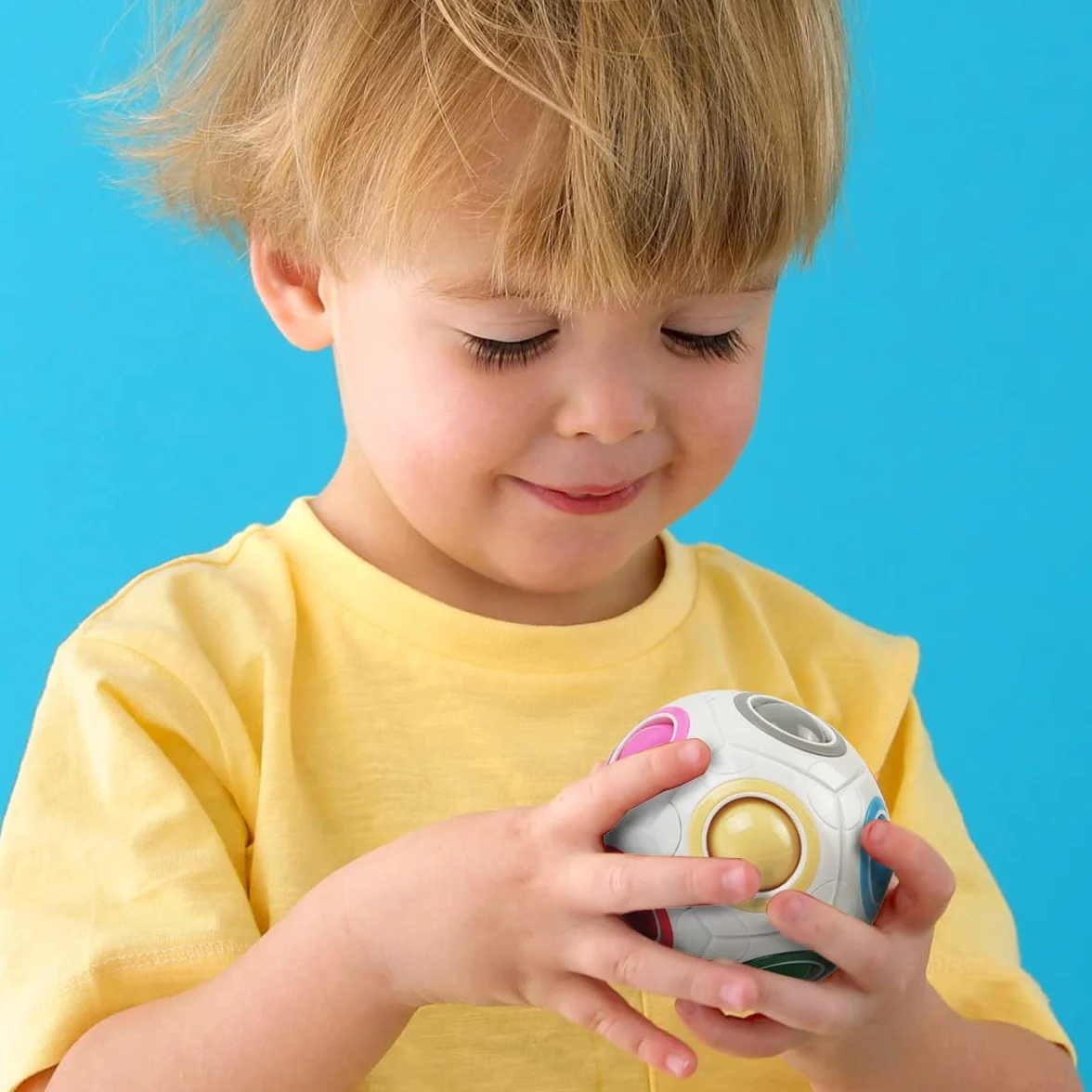 Magic Rainbow Ball 3D Puzzle Ball para Niños y Adultos Juego de Habilidad 2 Pack Blanco