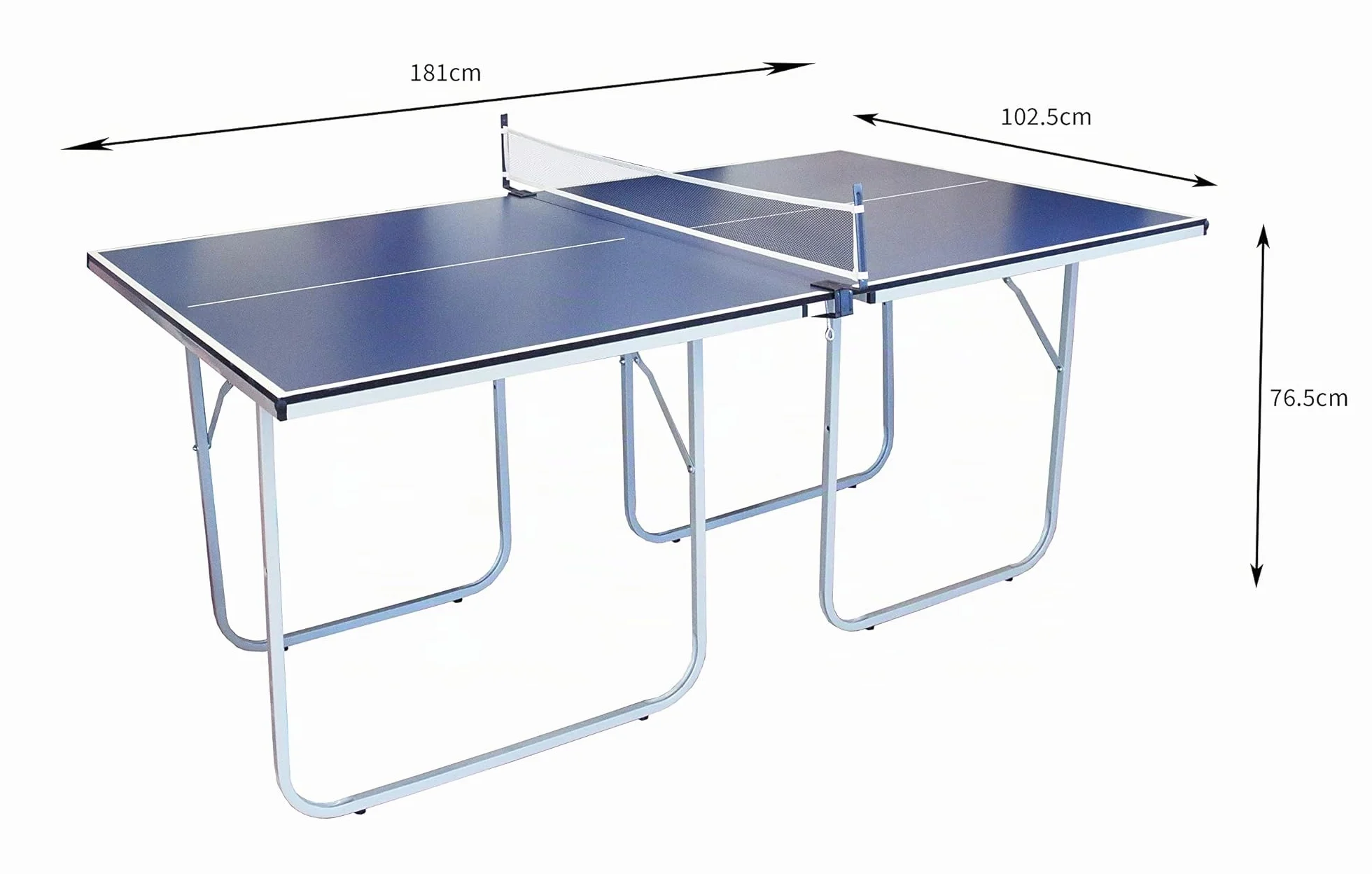 Mesa de Ping Pong Plegable 76.5x102.5x181cm Hierro MDF con Red Paletas Pelotas