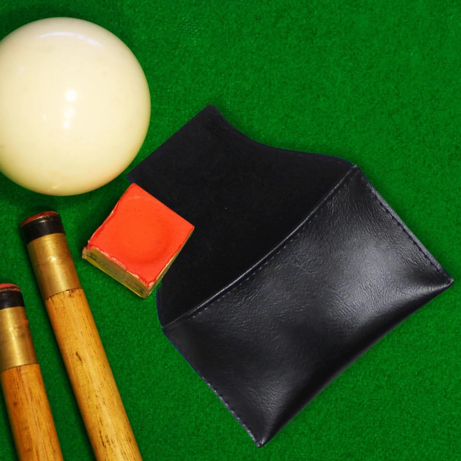 Bolsa de Tiza con Clip de Cuero PU para Billar - Accesorios de Billar Porta Tiza