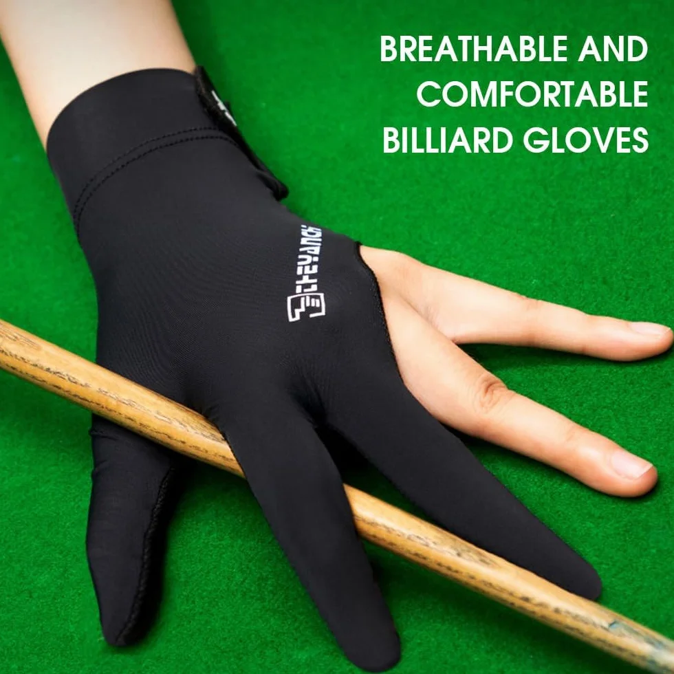 Guantes de Billar Profesionales Transpirables 3 Dedos Accesorio para Mesa Izquierda
