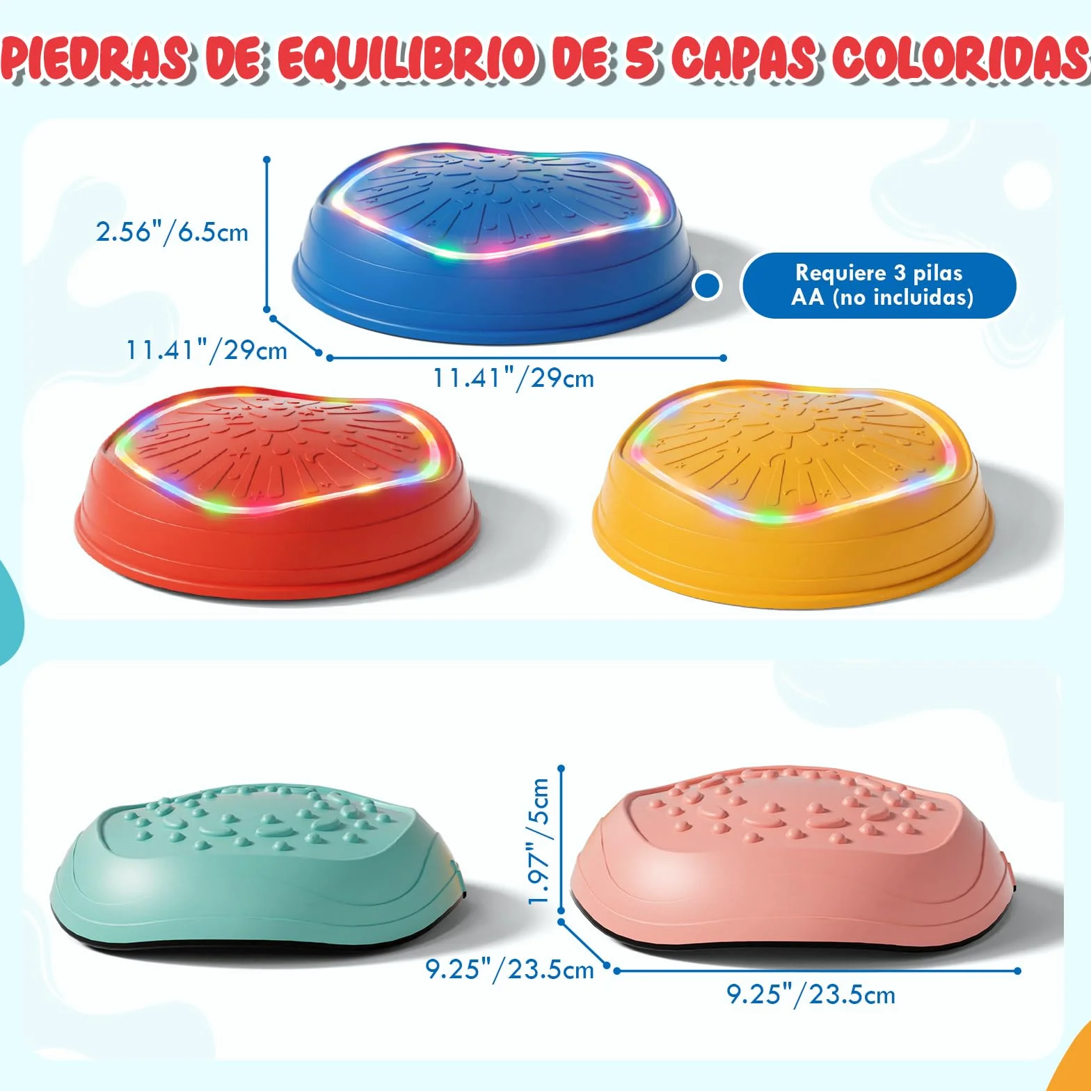 Lehoo Castle Piedras de Equilibrio para Niños, Antideslizante, Juego Exterior para Desarrollo Sensorial
