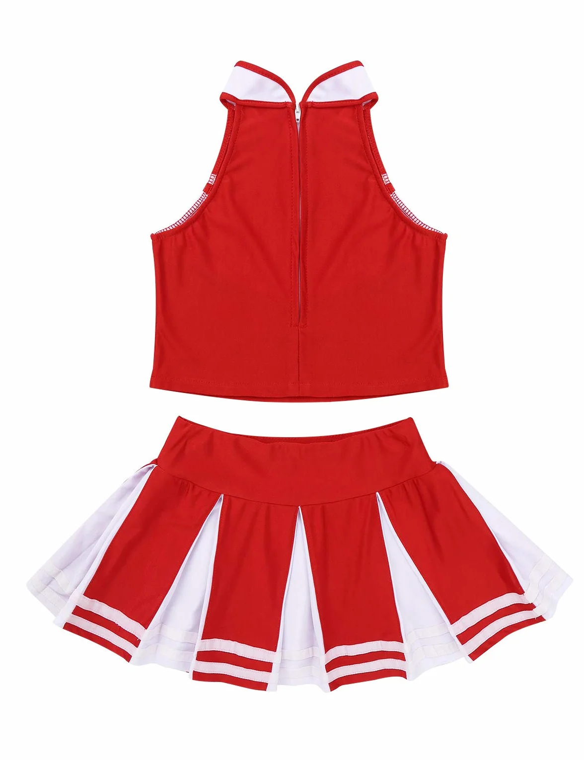 Disfraz de Animadora Niñas Uniforme High School Musical Azul/Rojo Conjunto de Danza