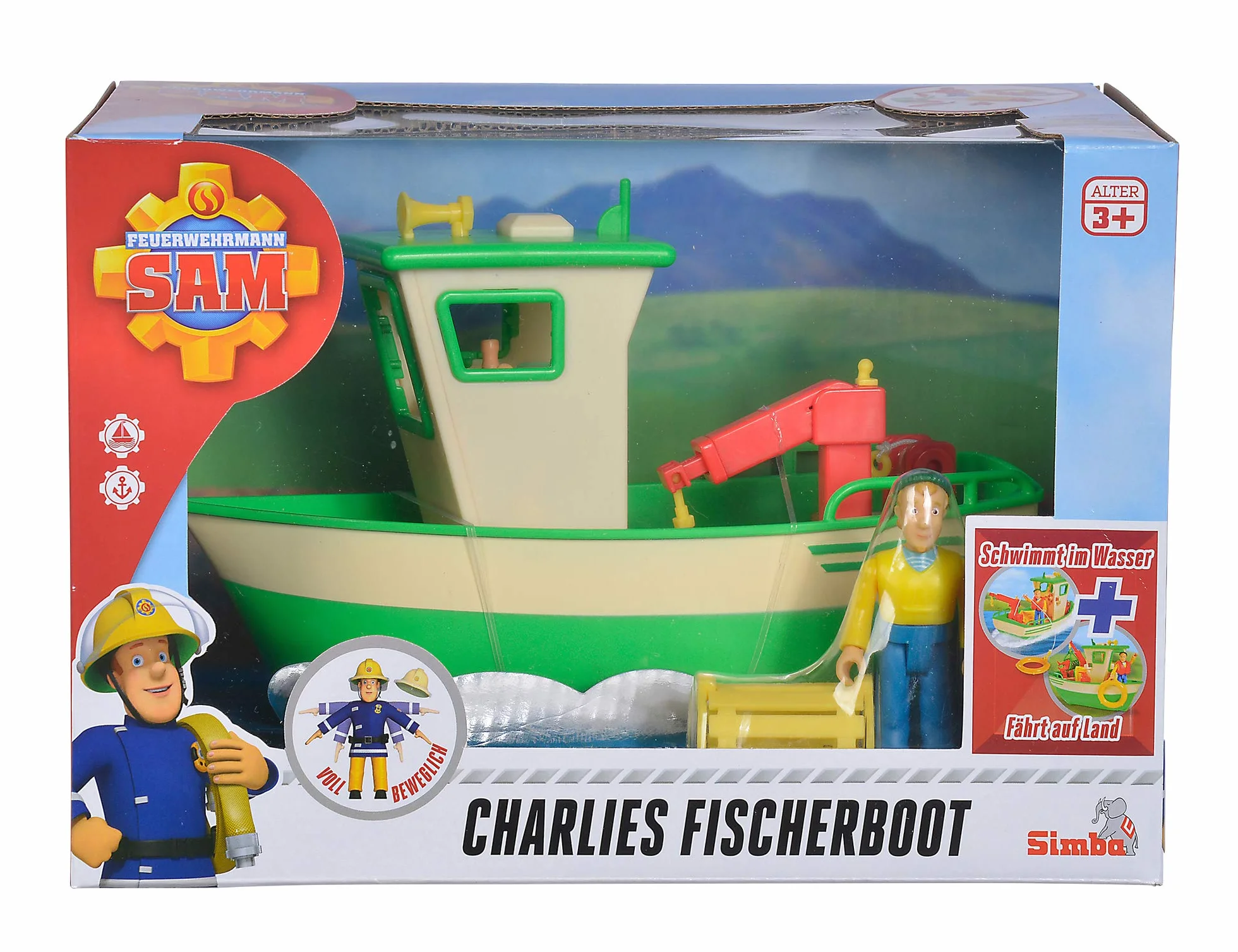 Sam Charlies Fischerboot mit Figur