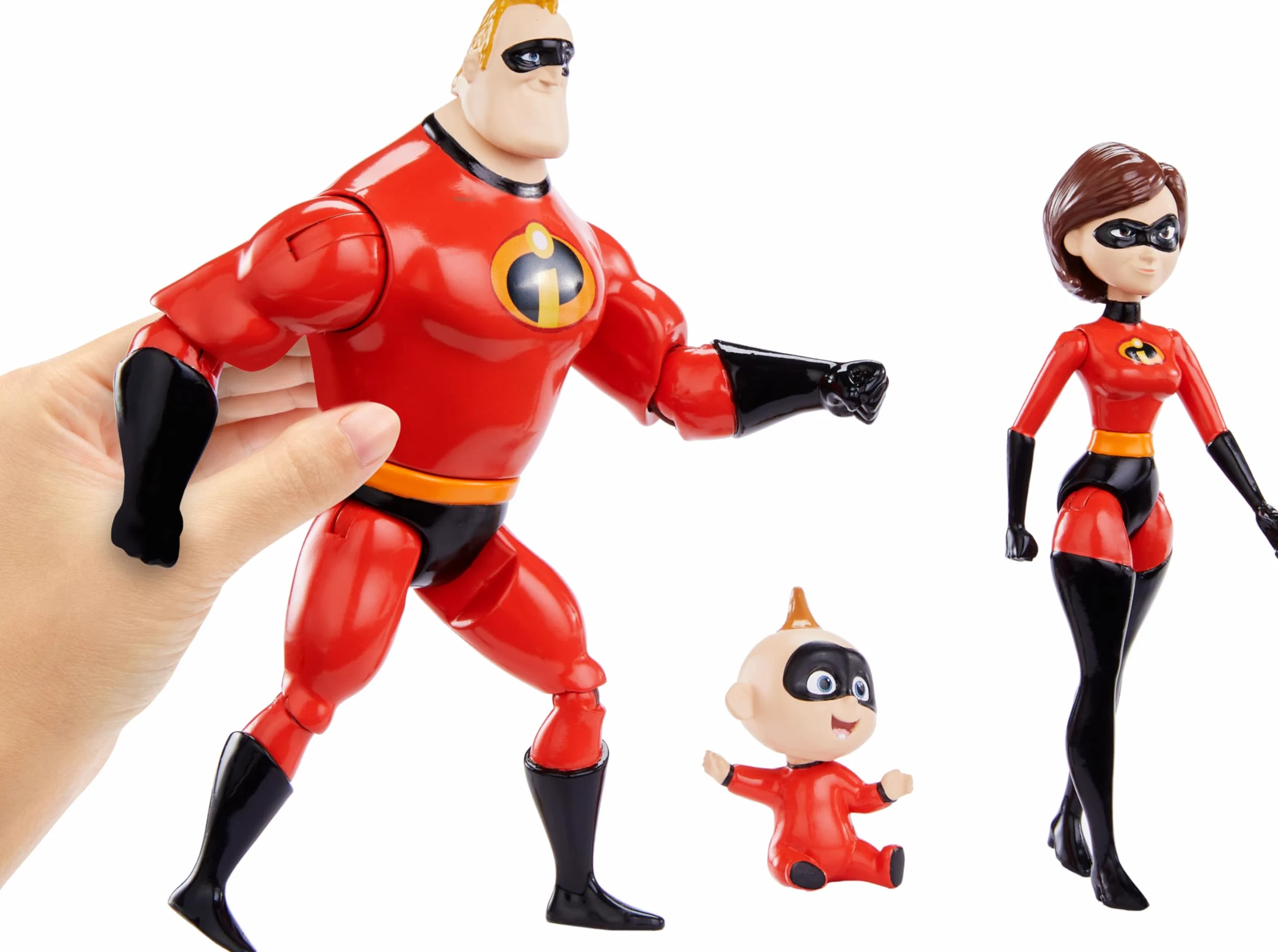 Mattel Disney y Pixar The Incredibles Storyteller Set con 3 figuras de acción, paquete de juguetes coleccionables súper familiares con Mr Incredible, Elastigirl y Jack-Jack