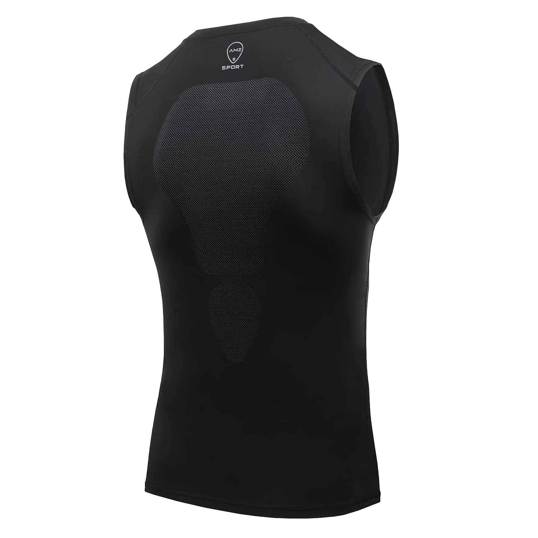 AMZSPORT Camiseta de Compresión Sin Mangas para Hombre, Chaleco de Gimnasio de Secado Rápido