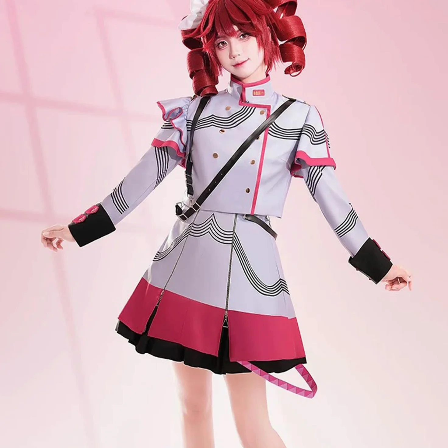 Anime Personaje Kasane Teto Nueva Piel Disfraz de cosplay Juego de role Uniforme Conjunto Completo Halloween Fiesta Carnaval Traje de Vestir con Peluca para Mujeres
