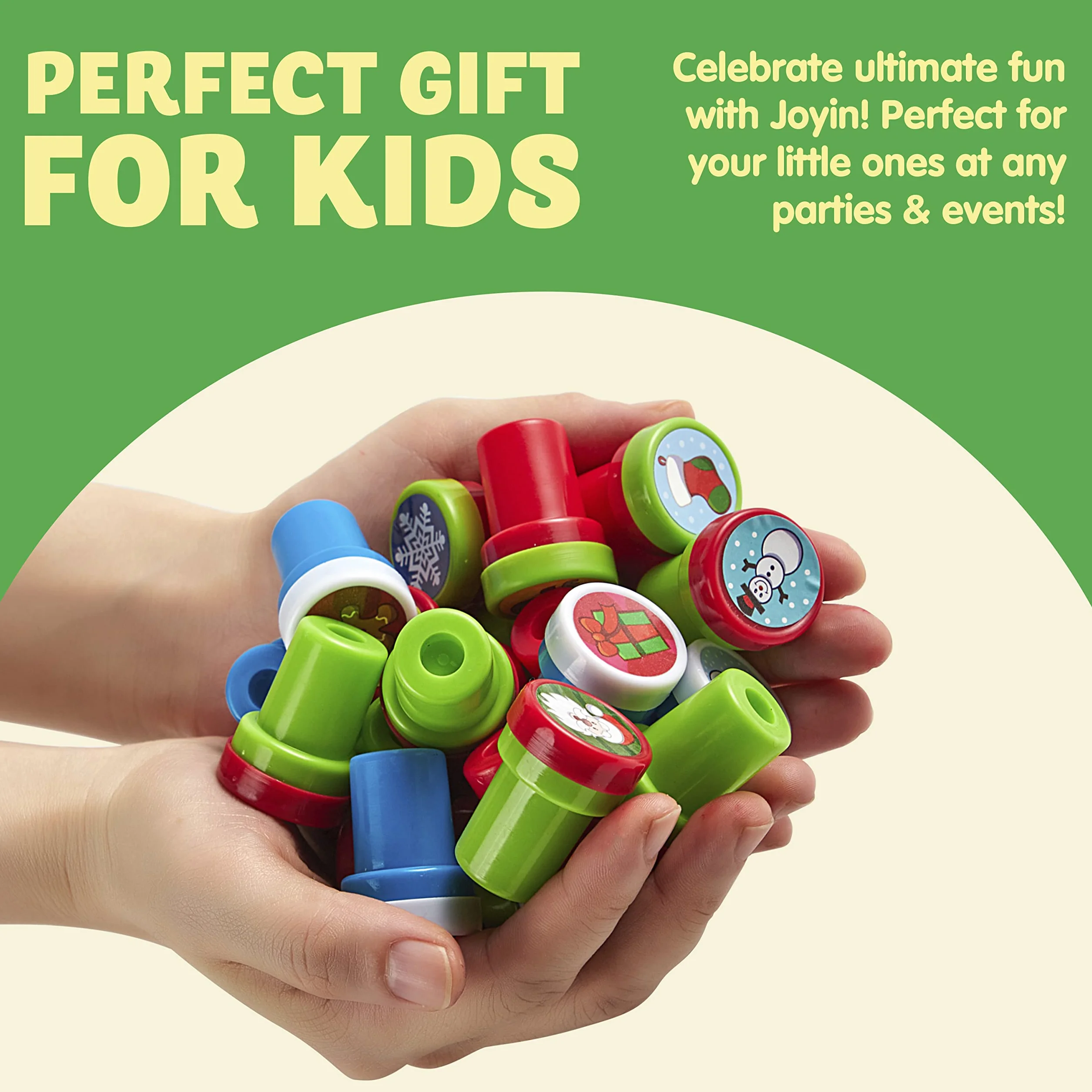 JOYIN Sellos Navidad para Niños 48pcs Sellos para Favor de Fiesta Infantil Premios Escolares Regalo de Cumpleaños